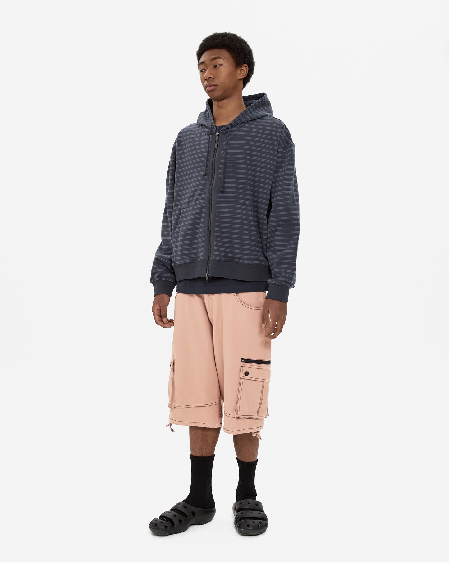 Contrast Stitch Cargo Shorts