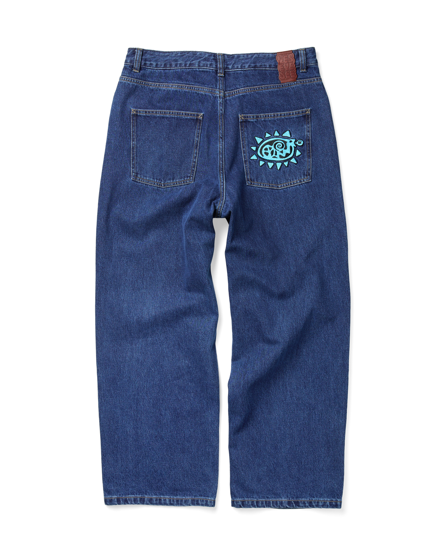 Flower Rivet Denim Pants