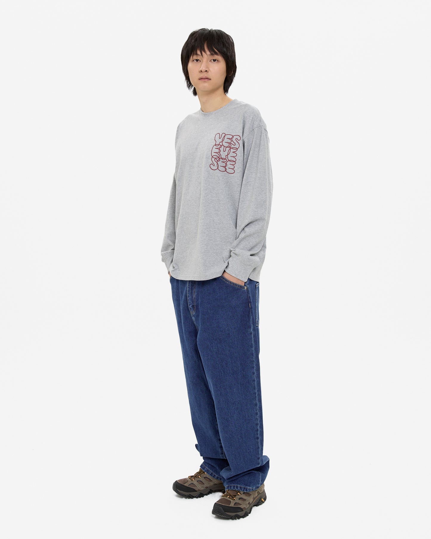 Flower Rivet Denim Pants