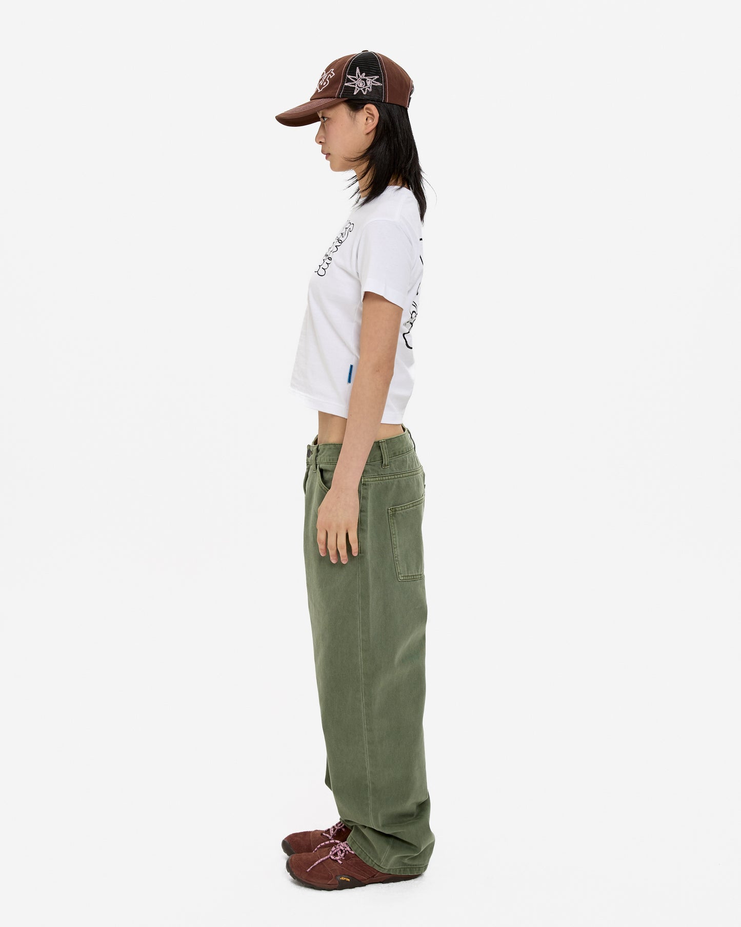 Flower Rivet Denim Pants
