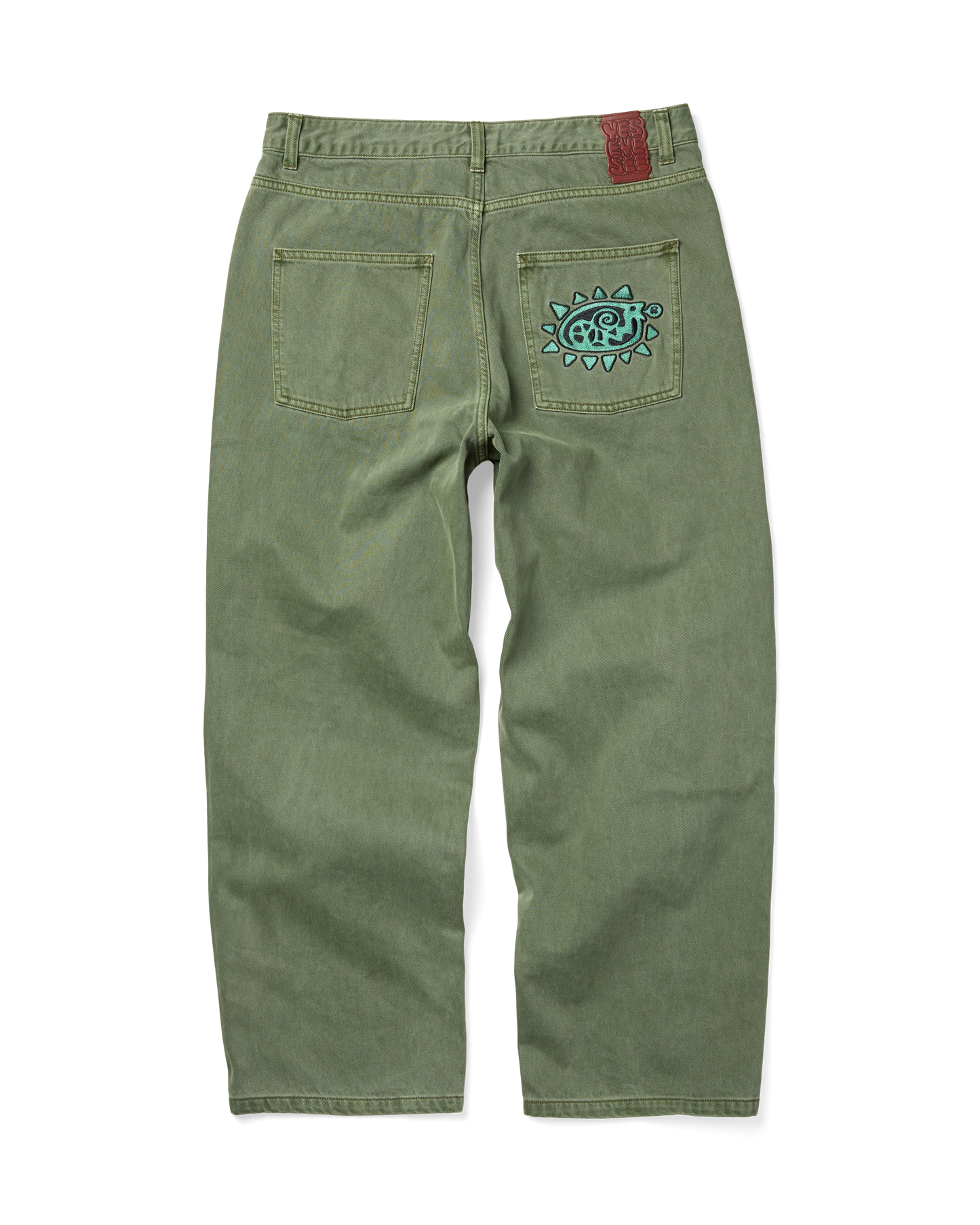 Flower Rivet Denim Pants