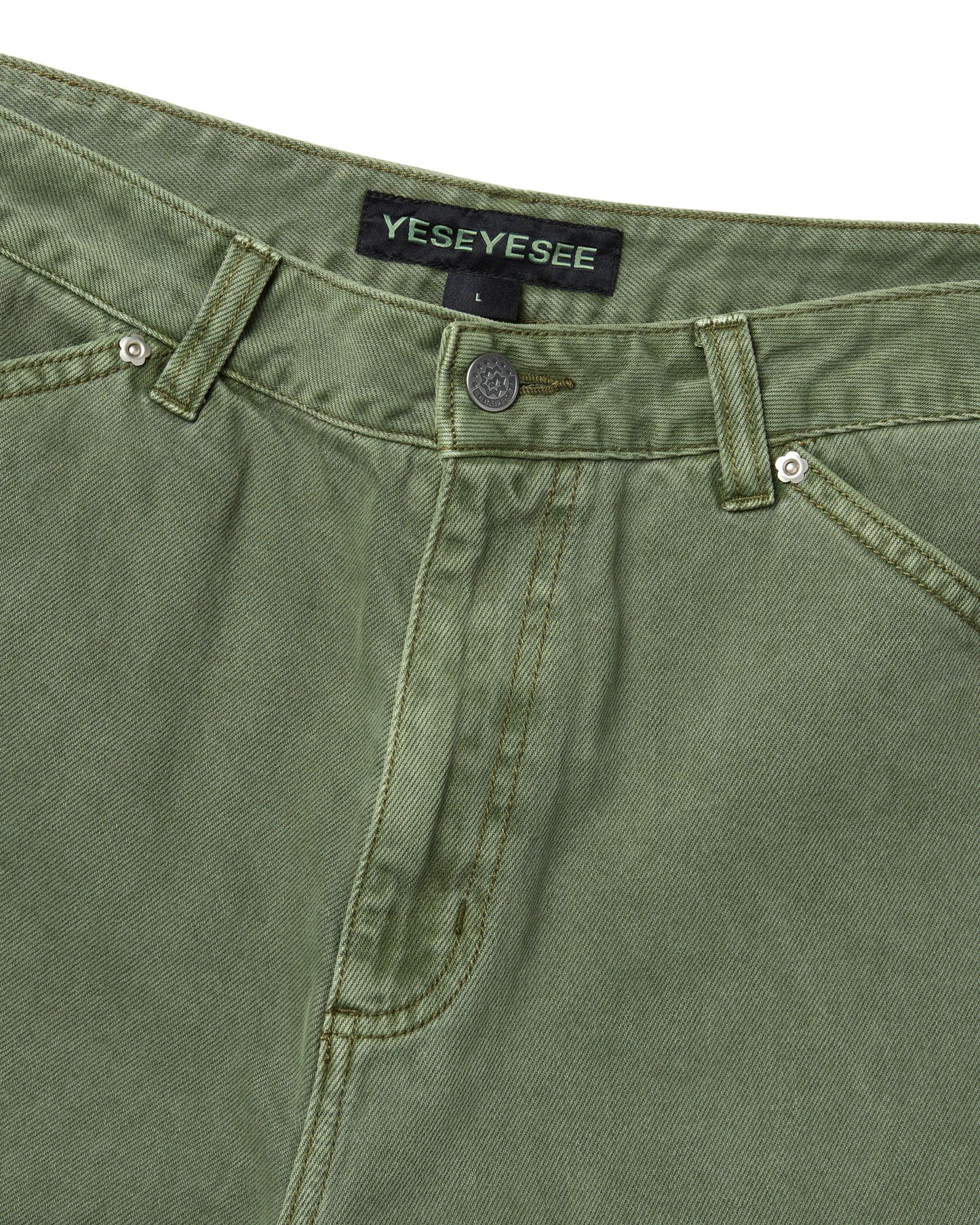 Flower Rivet Denim Pants