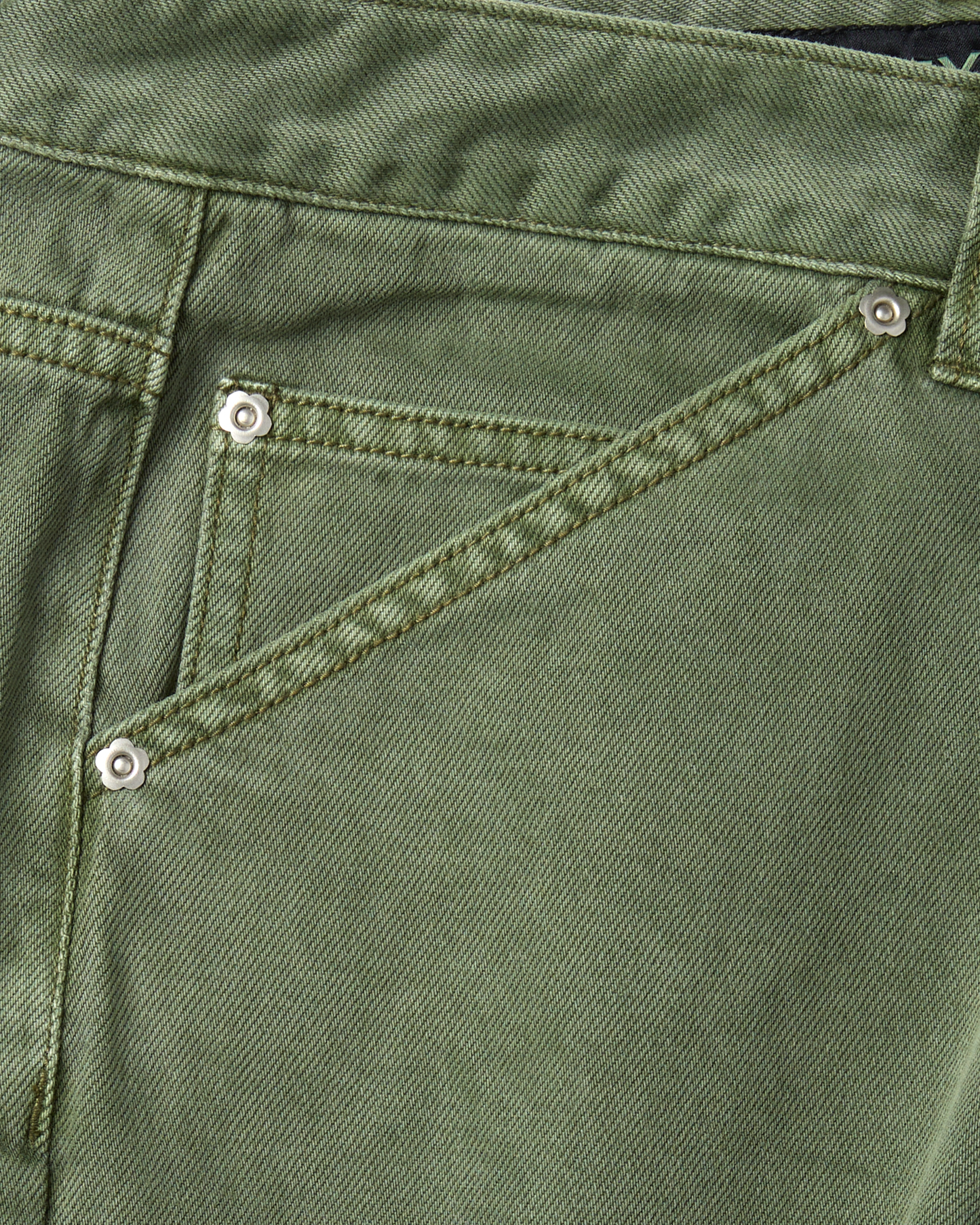 Flower Rivet Denim Pants