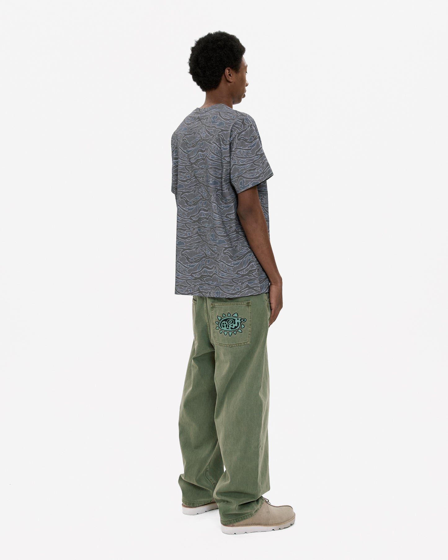 Flower Rivet Denim Pants