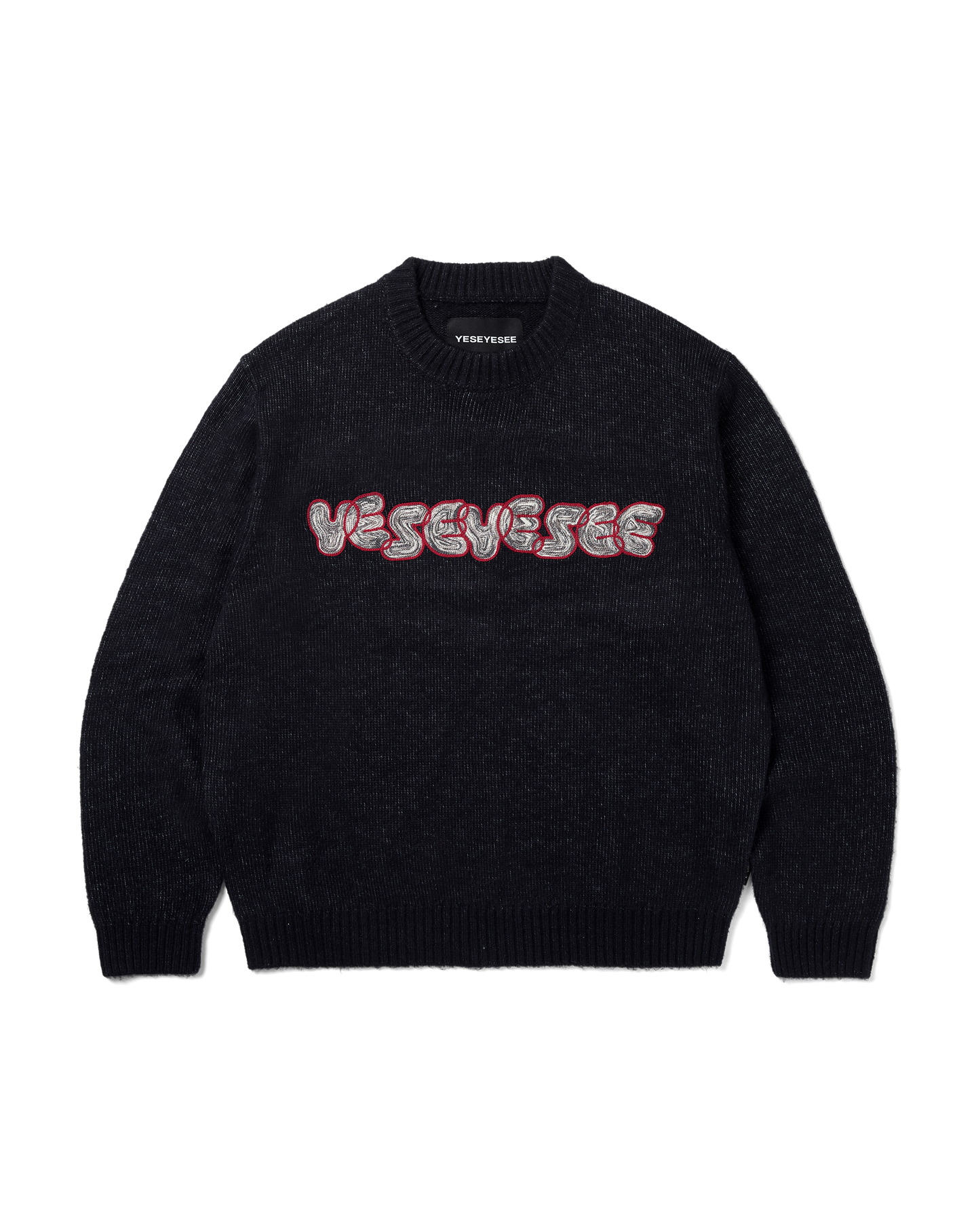 Marble Pattern Logo Knit Pullover