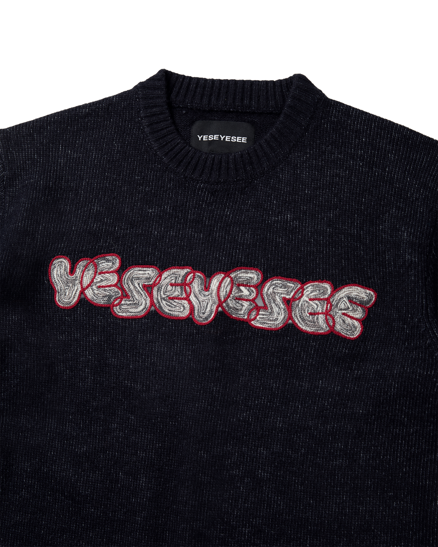 Marble Pattern Logo Knit Pullover