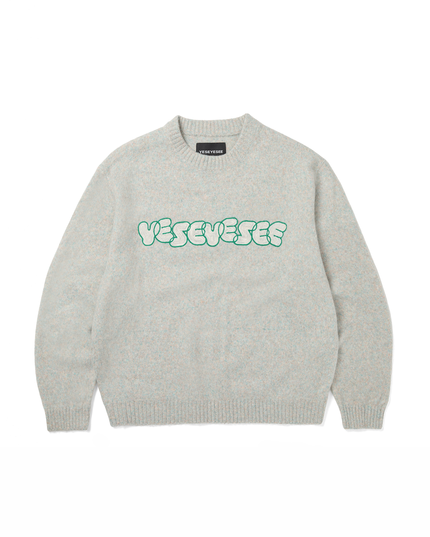 Marble Pattern Logo Knit Pullover