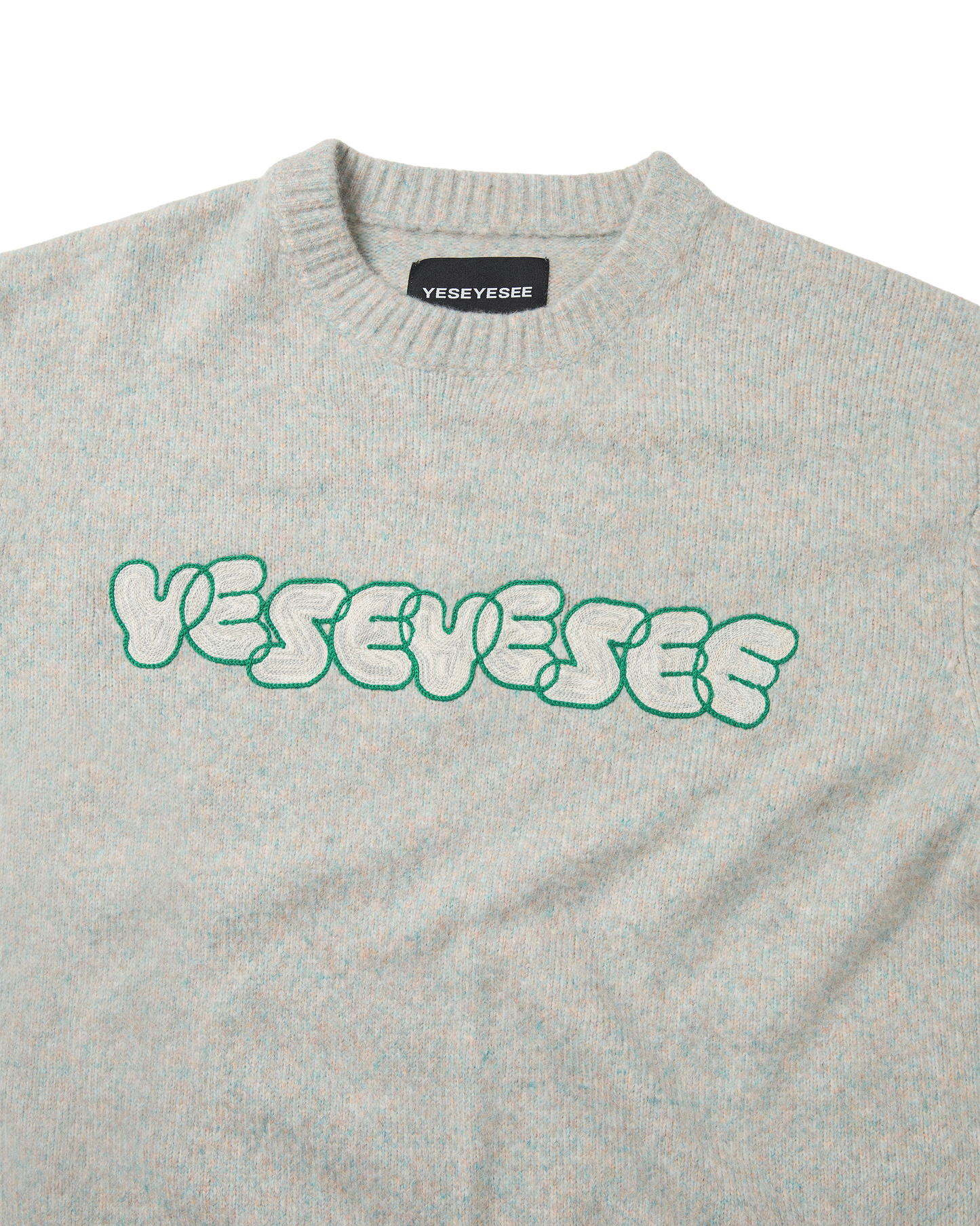 Marble Pattern Logo Knit Pullover