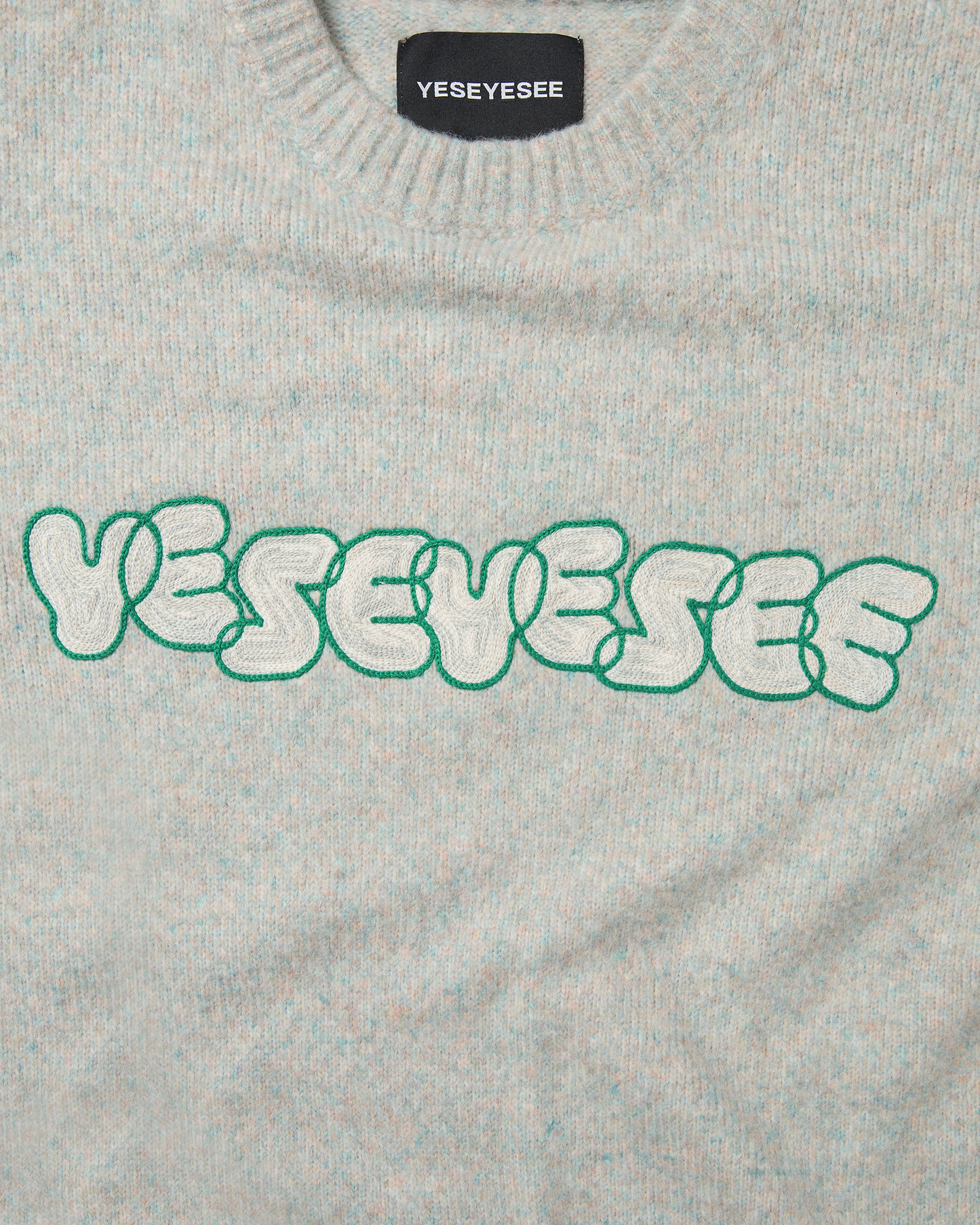 Marble Pattern Logo Knit Pullover