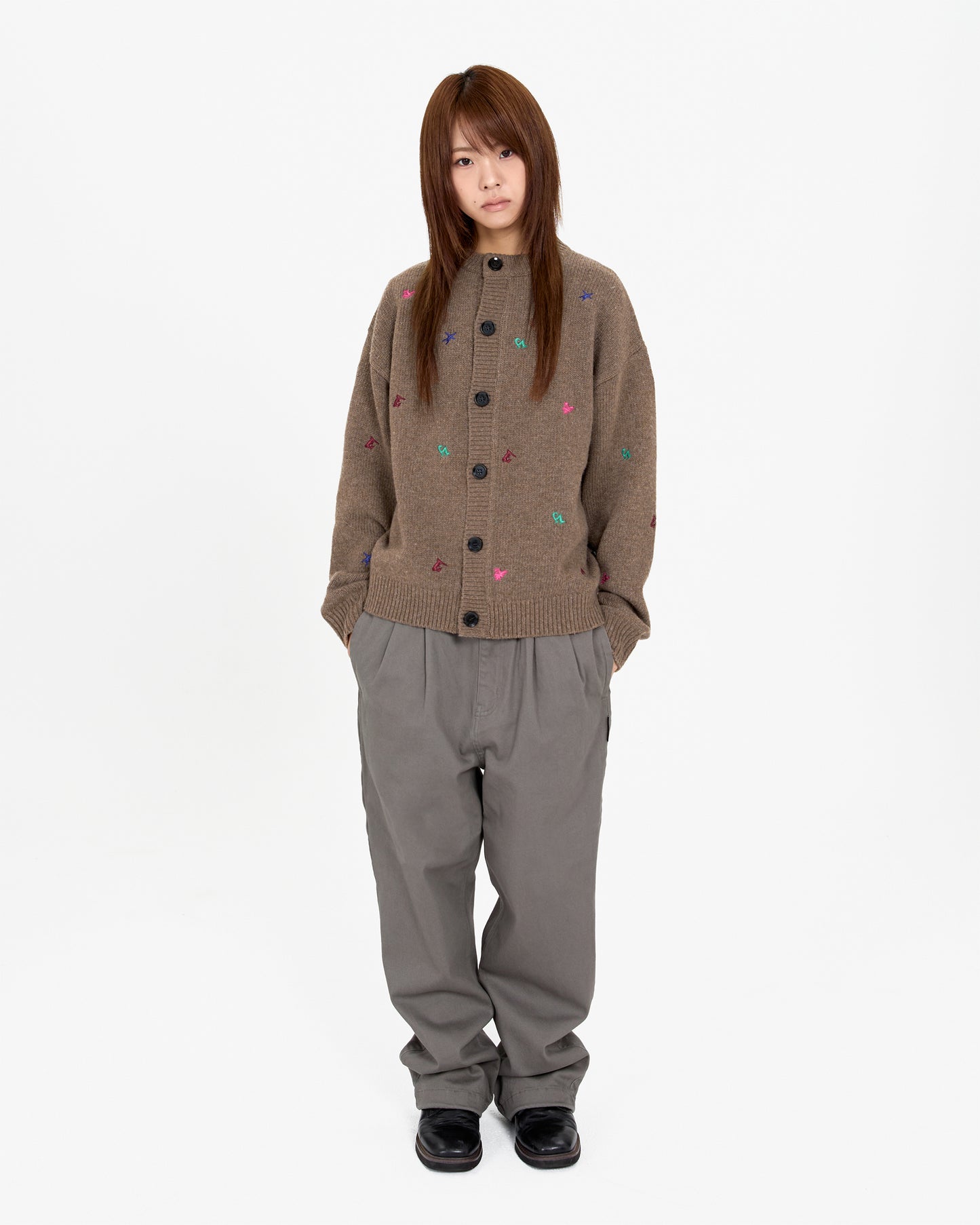 Multi Embroidery Knit Cardigan