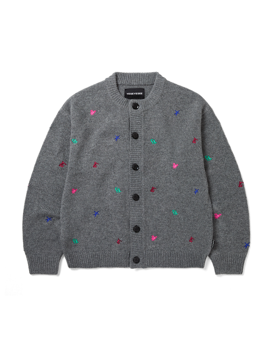 Multi Embroidery Knit Cardigan
