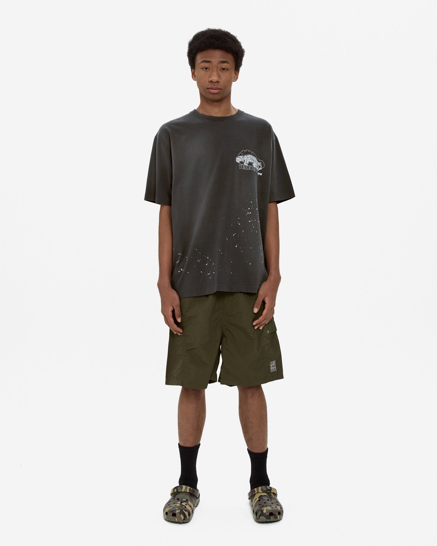 Paneled Nylon Shorts