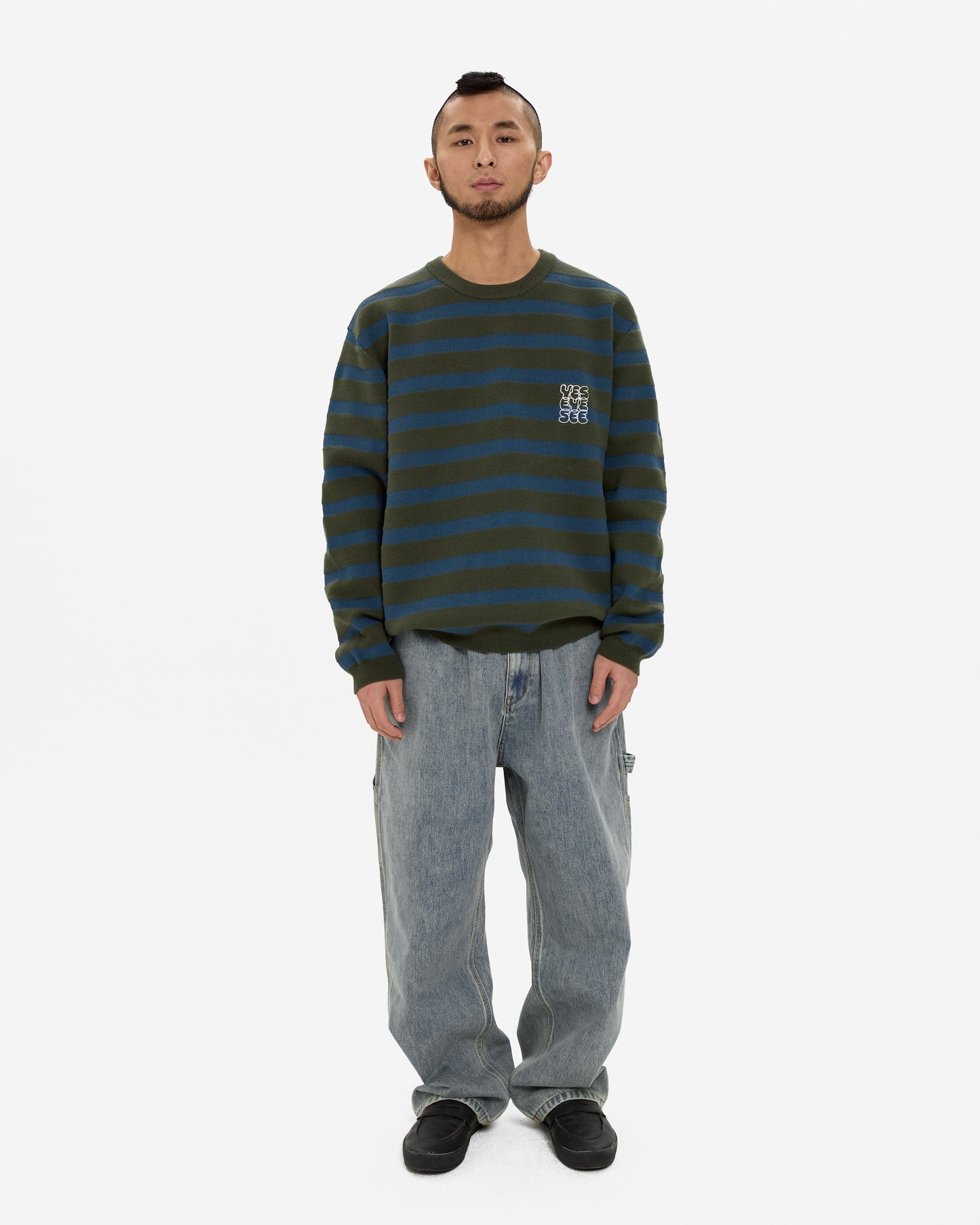 Speckled Stripe Knit Pullover