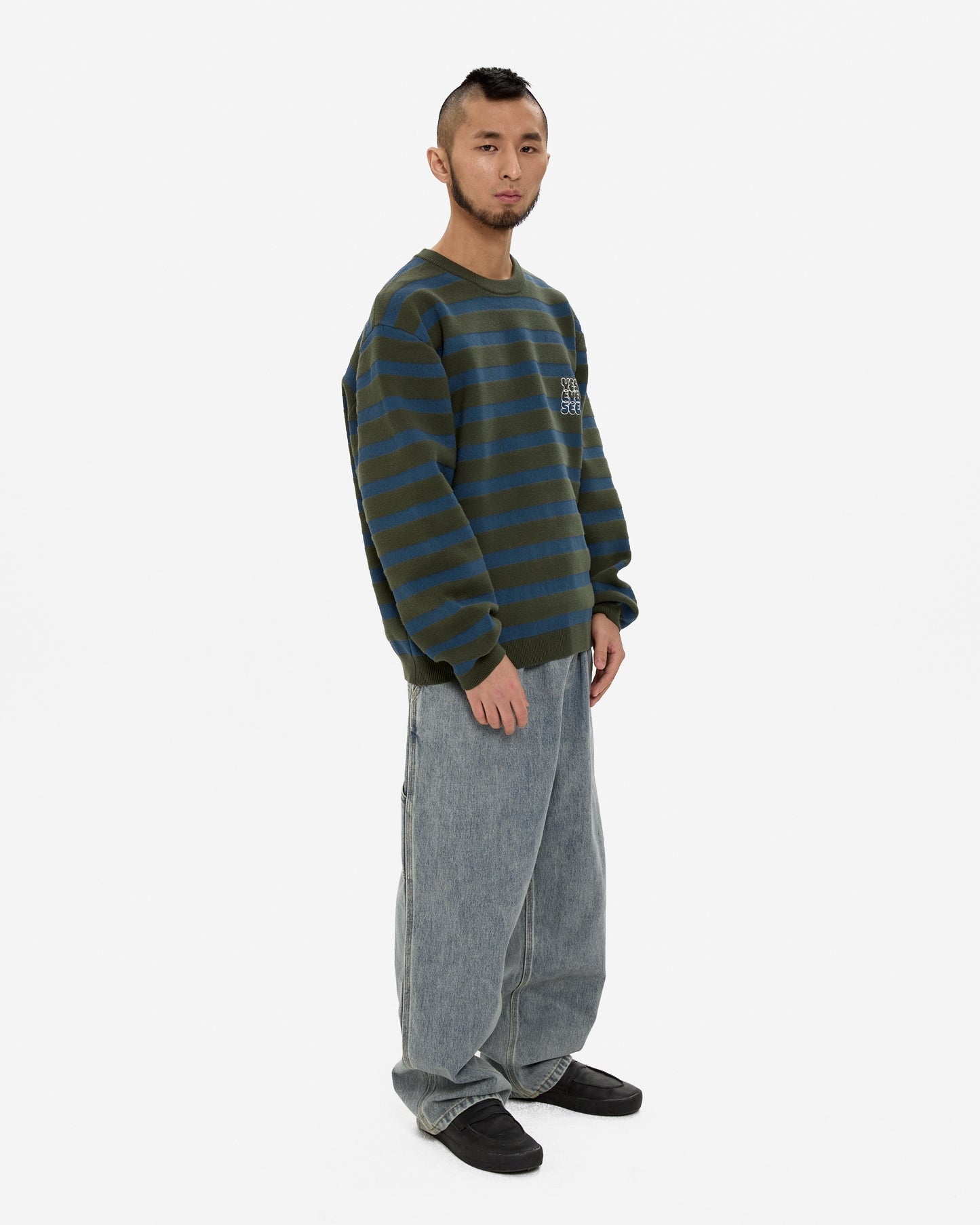Speckled Stripe Knit Pullover