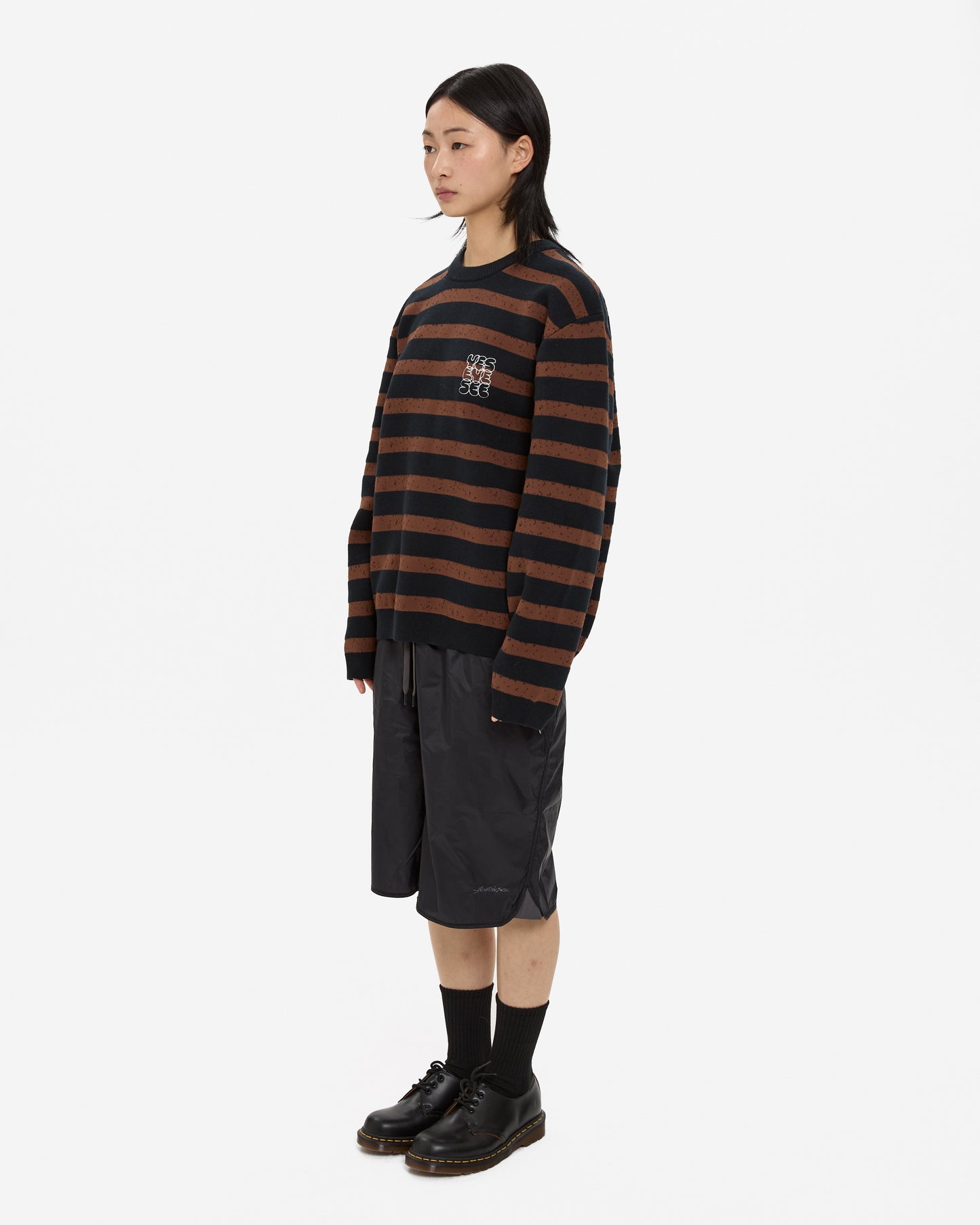 Speckled Stripe Knit Pullover