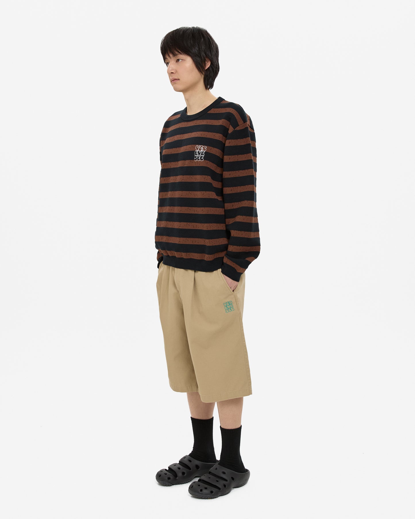 Speckled Stripe Knit Pullover