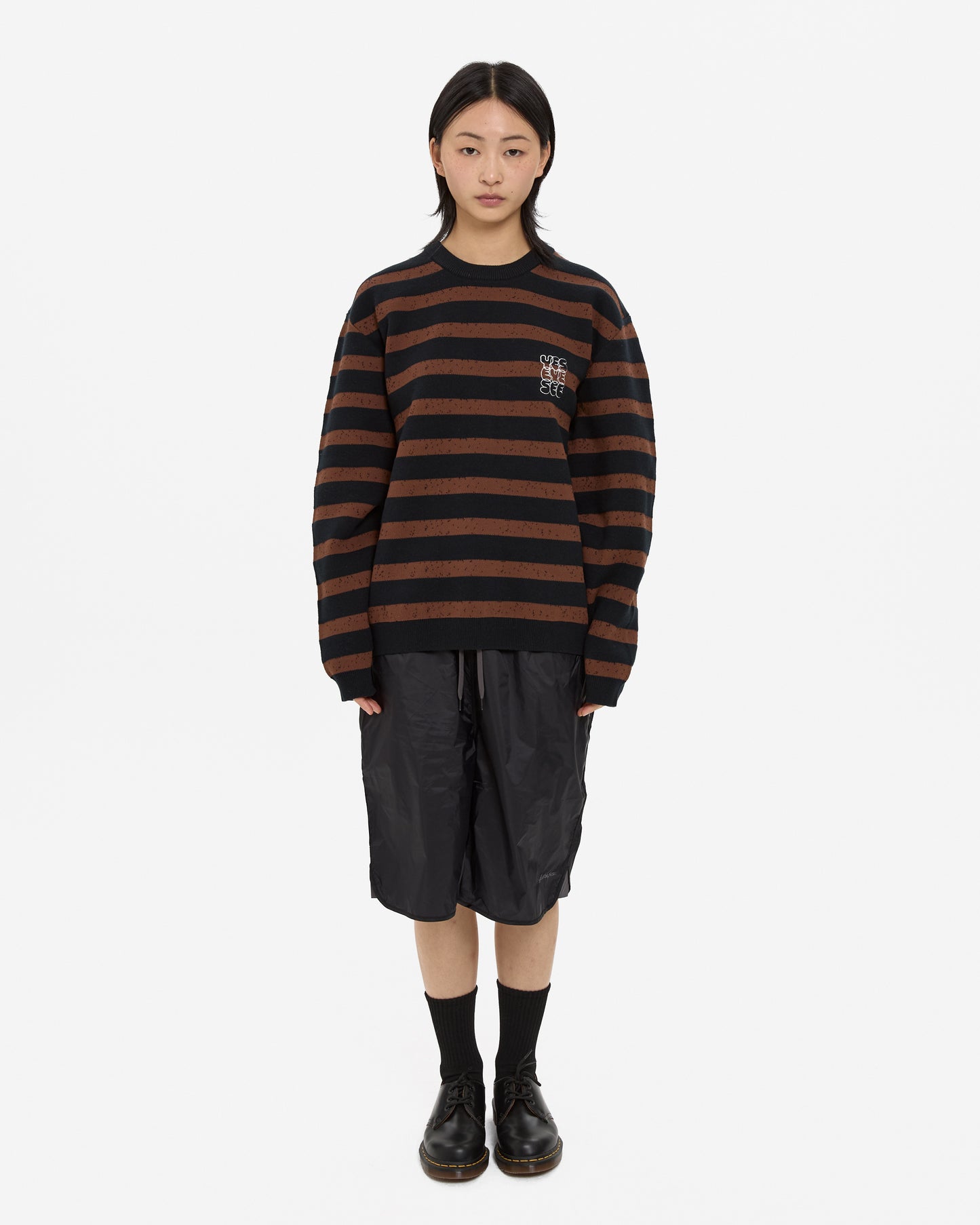 Speckled Stripe Knit Pullover