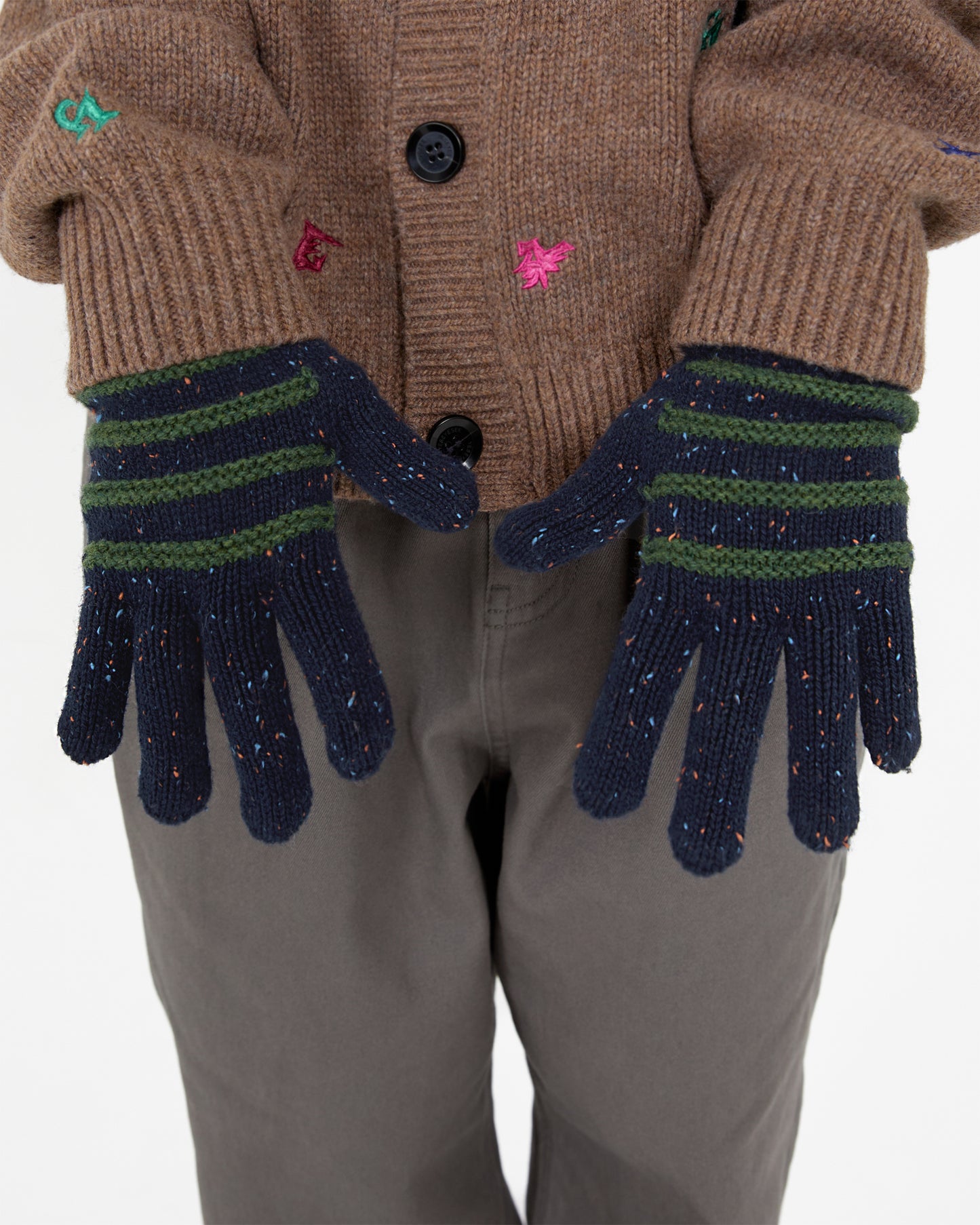 Stripe Knit Gloves