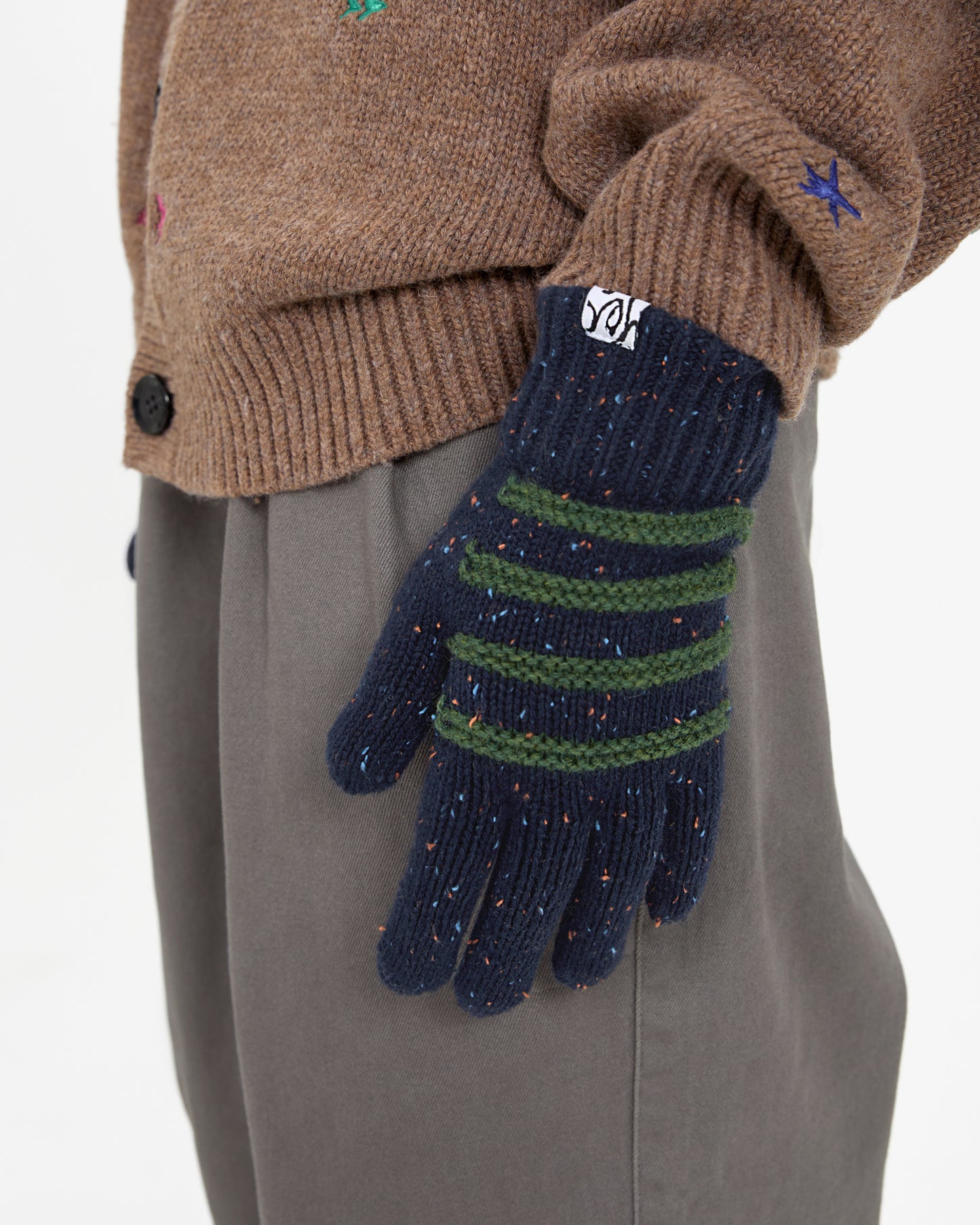 Stripe Knit Gloves