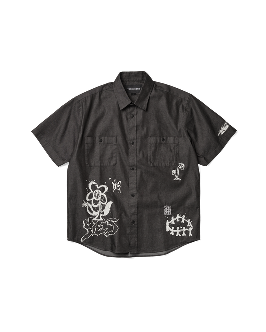 Y.E.S Doodle Half Shirt