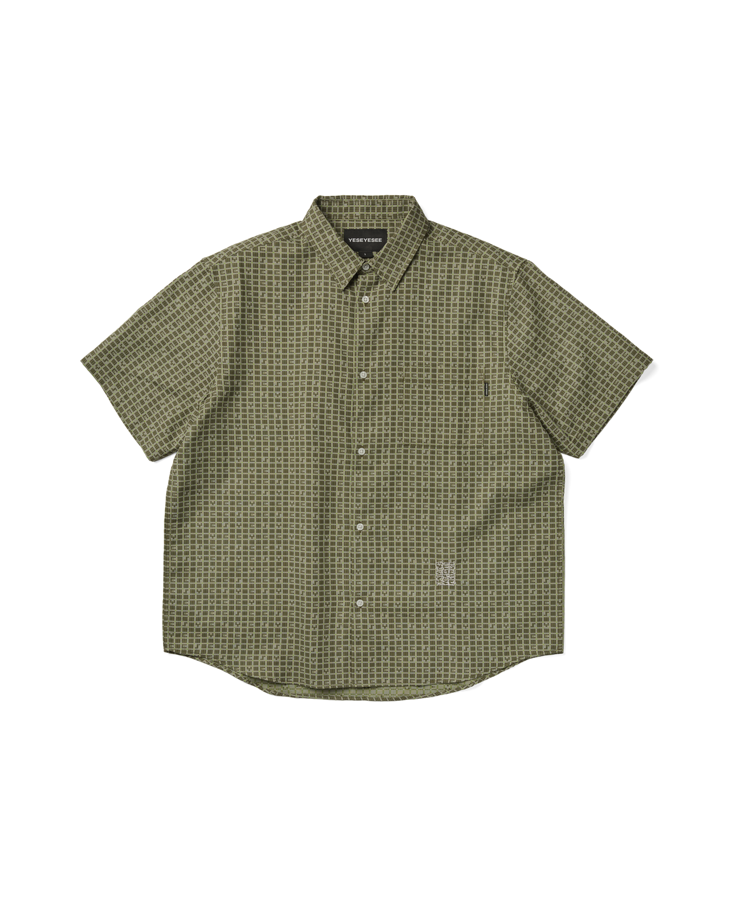Y.E.S Font Plaid Half Shirt