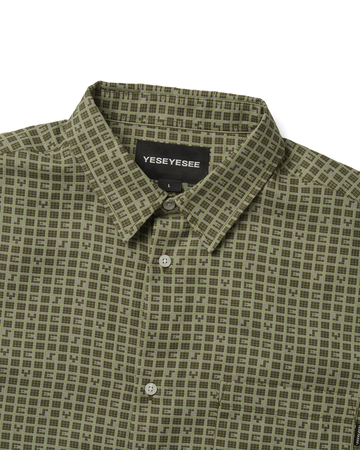 Y.E.S Font Plaid Half Shirt