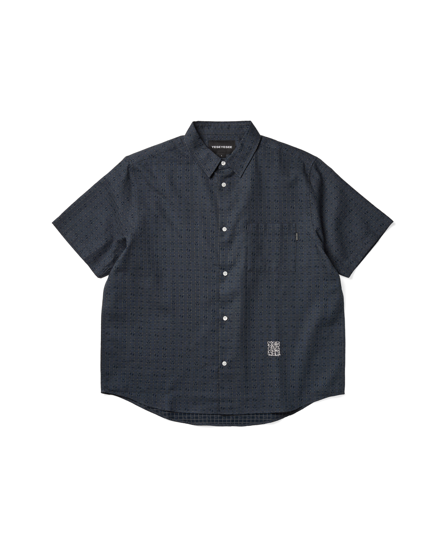 Y.E.S Font Plaid Half Shirt