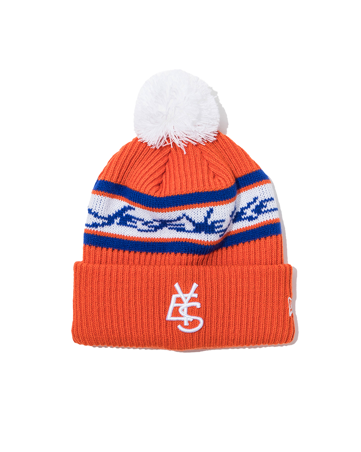 Y.E.S Jacquard Pompon Knit Beanie