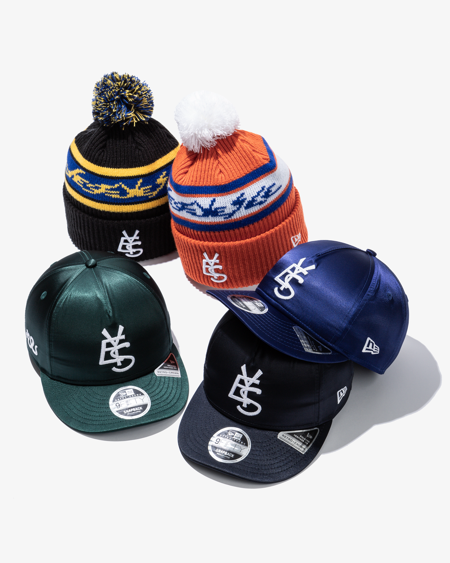 Y.E.S Jacquard Pompon Knit Beanie