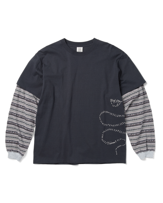 Y.E.S Jacquard Stripe Layerd L/S