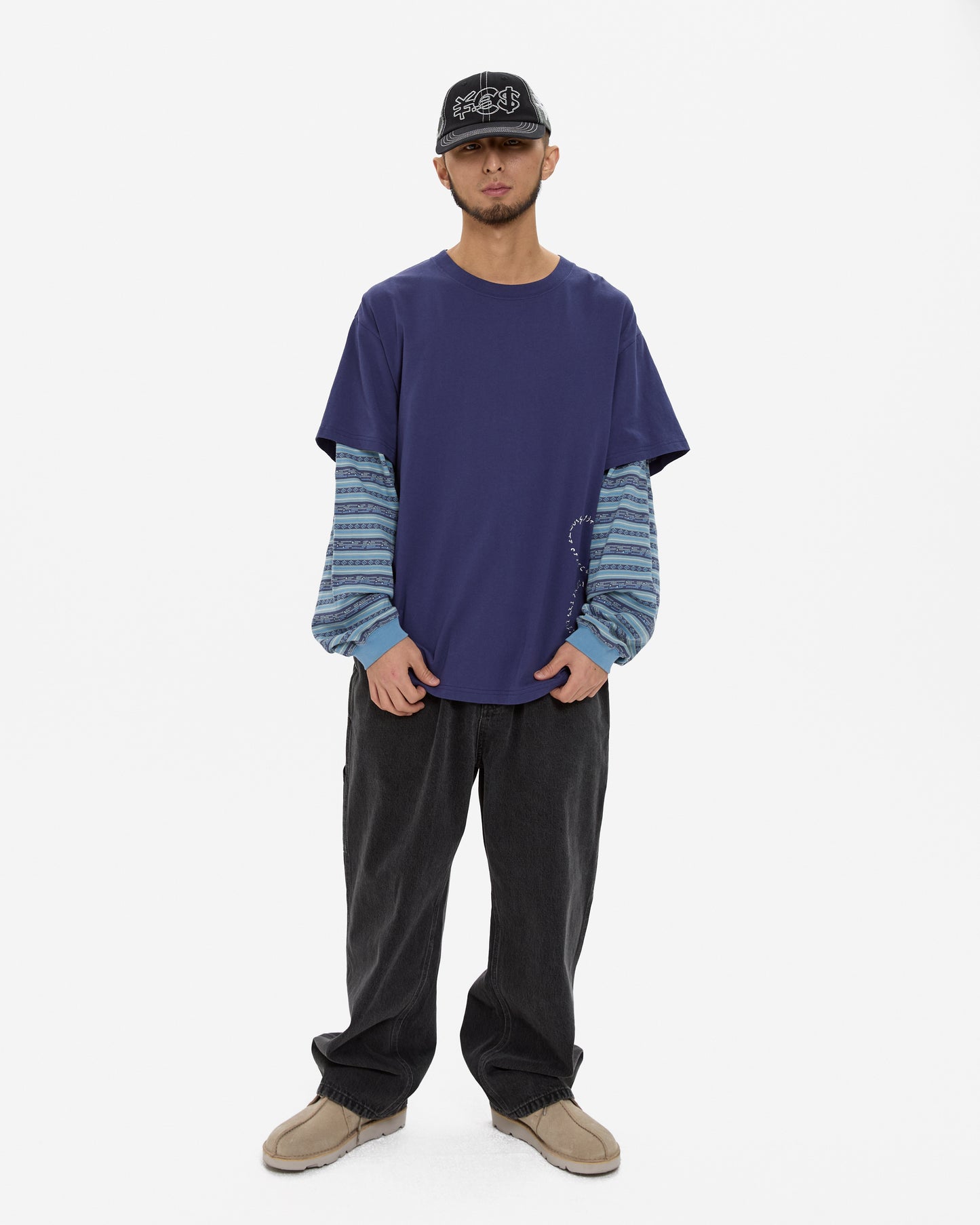 Y.E.S Jacquard Stripe Layerd L/S