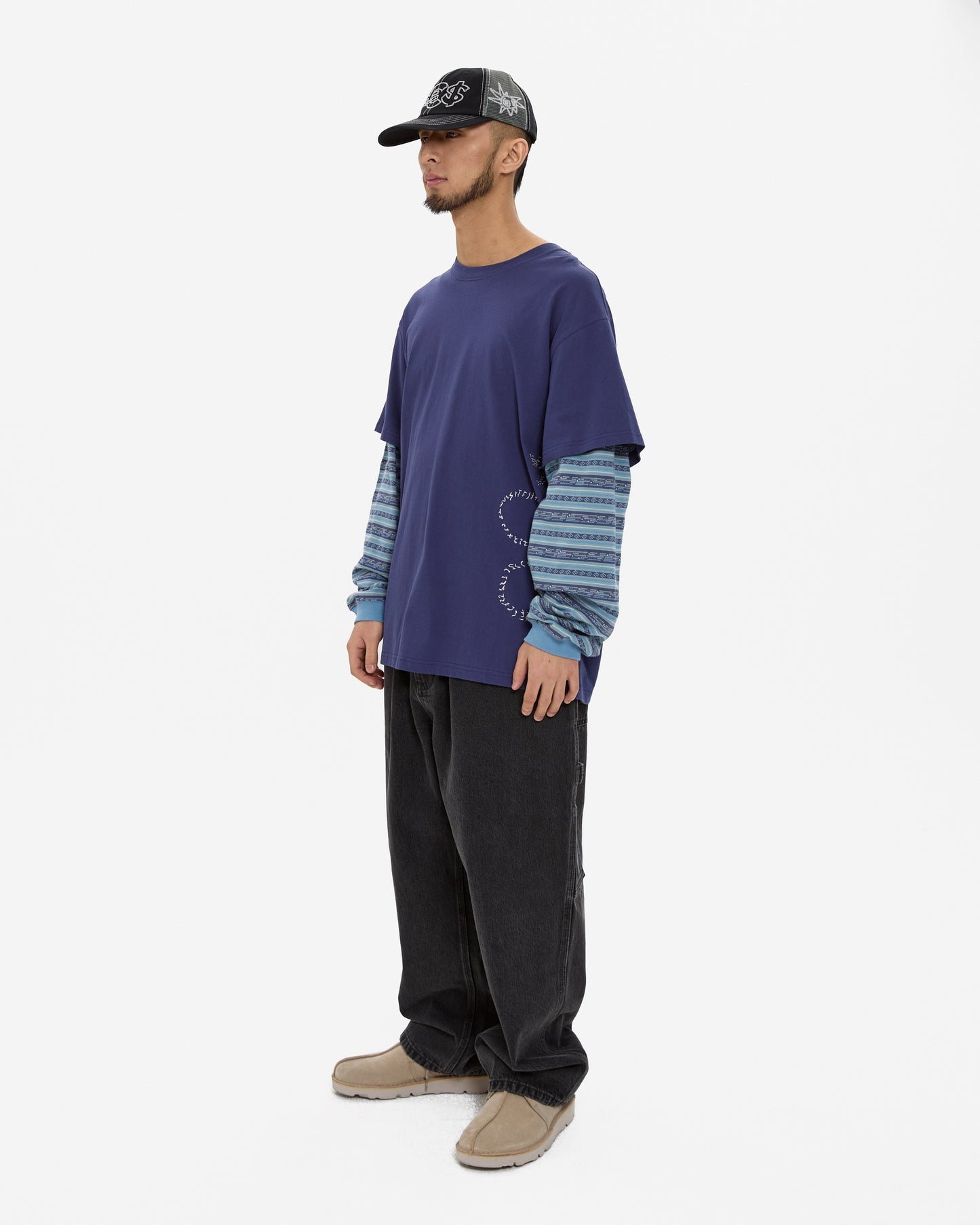 Y.E.S Jacquard Stripe Layerd L/S