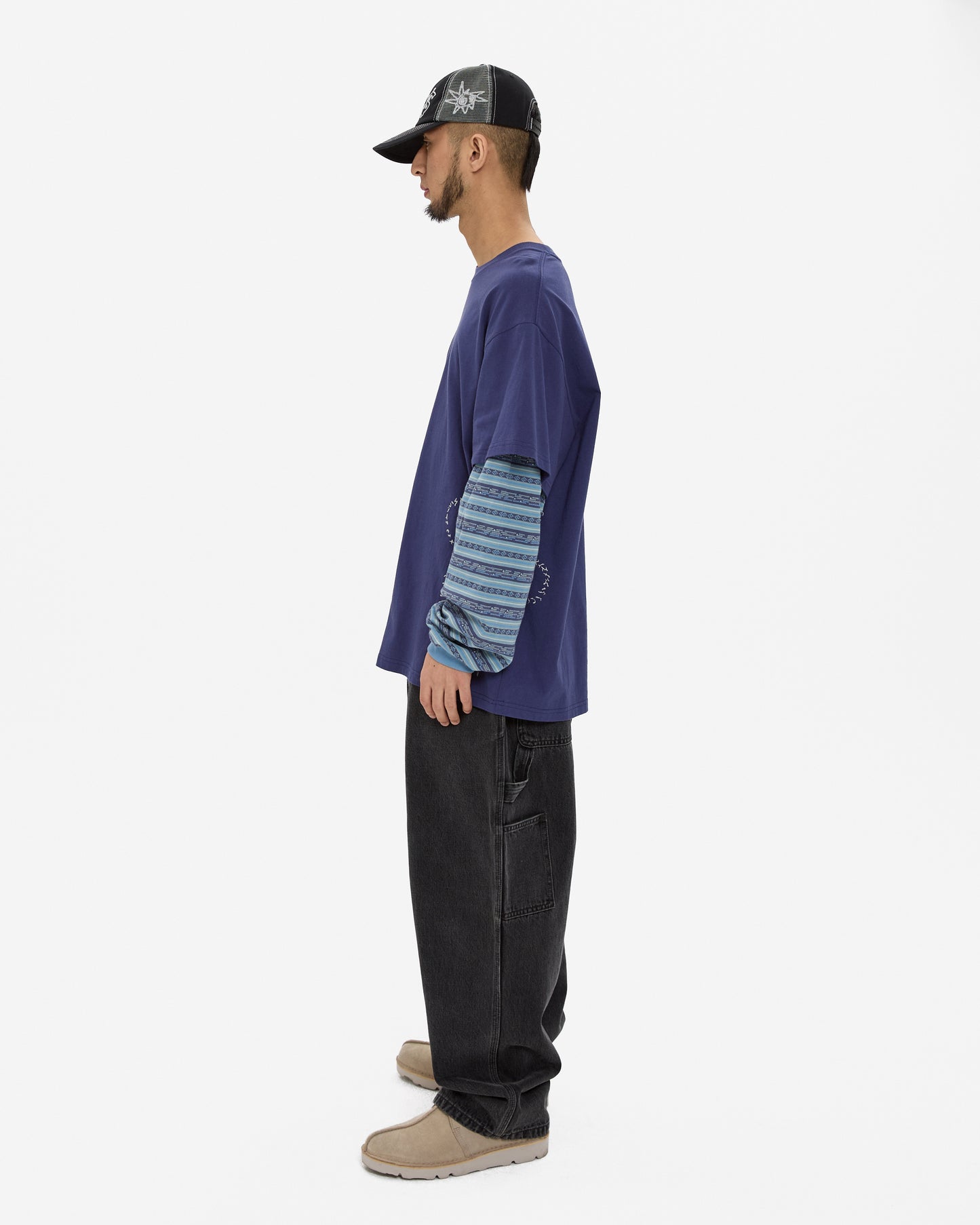 Y.E.S Jacquard Stripe Layerd L/S