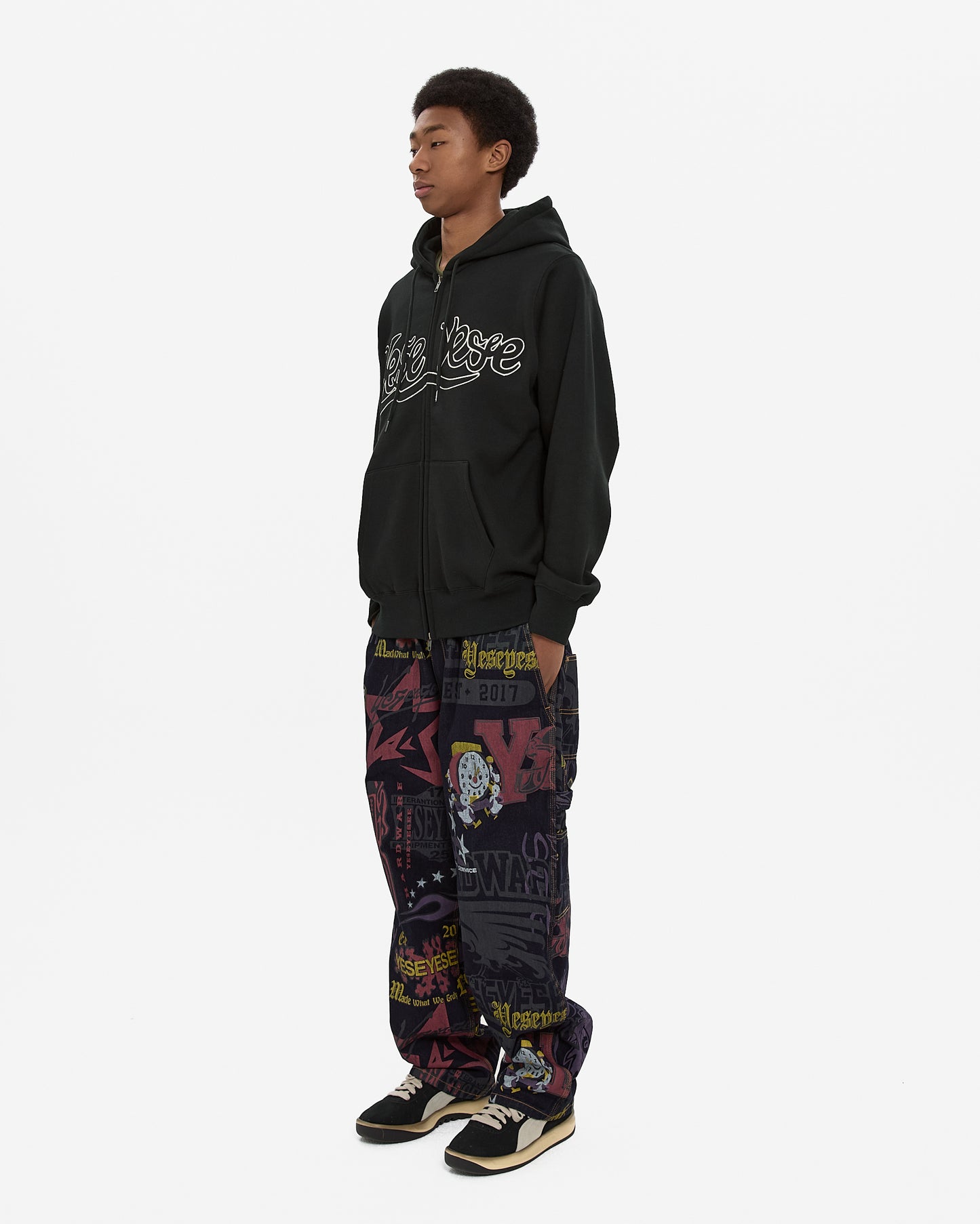 Y.E.S Snail Logo Zip-up Hoodie