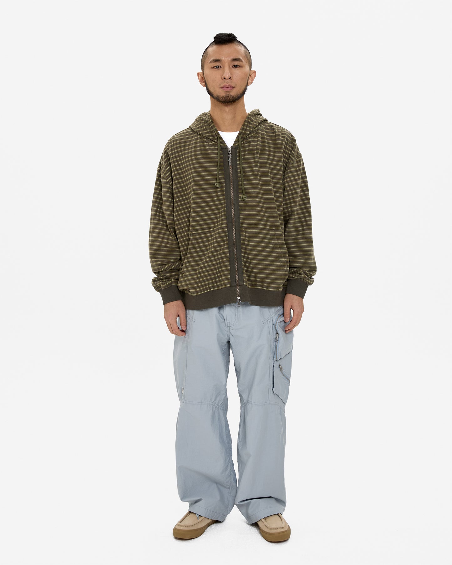 Y.E.S Stripe Single Zip-up Hoodie