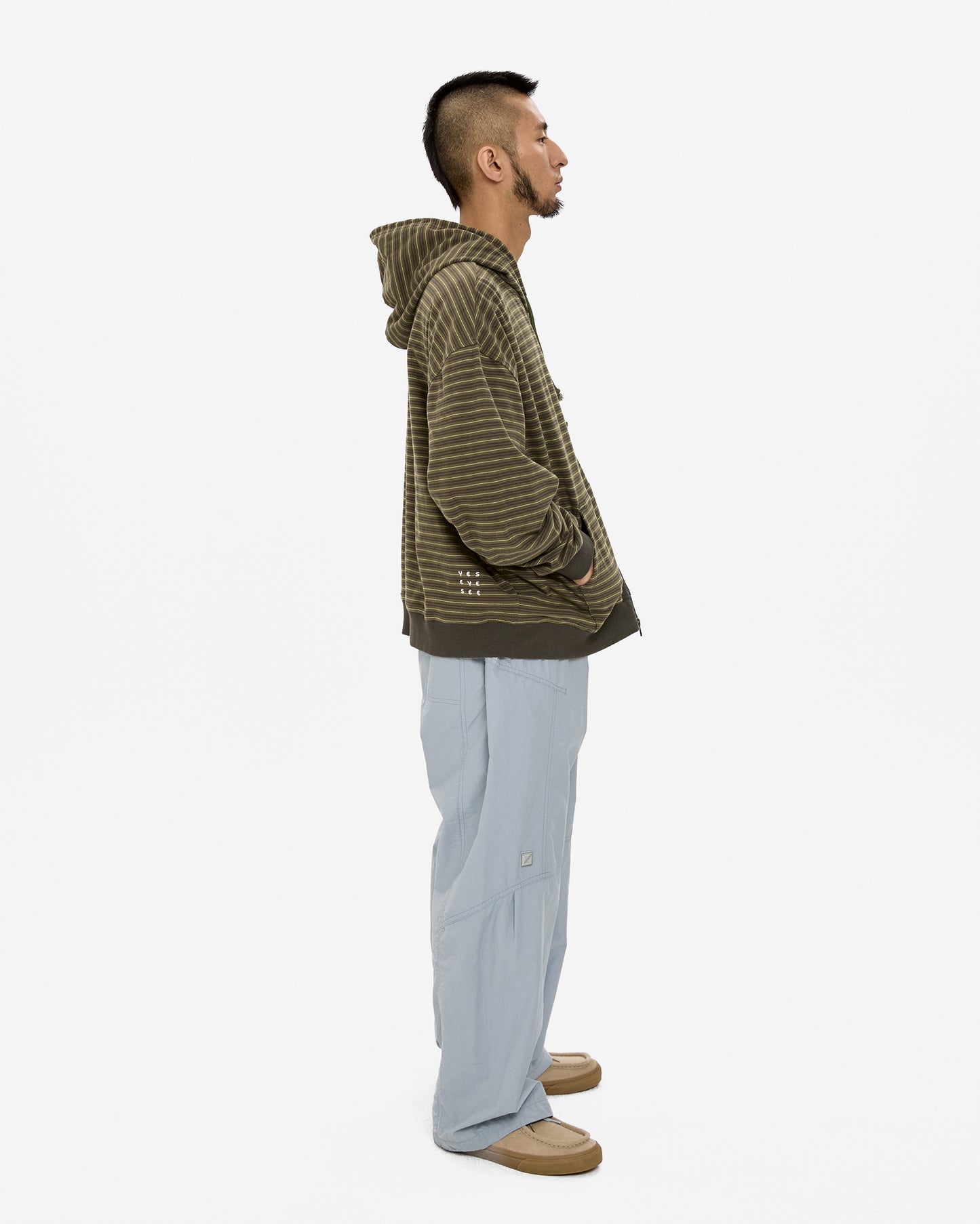 Y.E.S Stripe Single Zip-up Hoodie