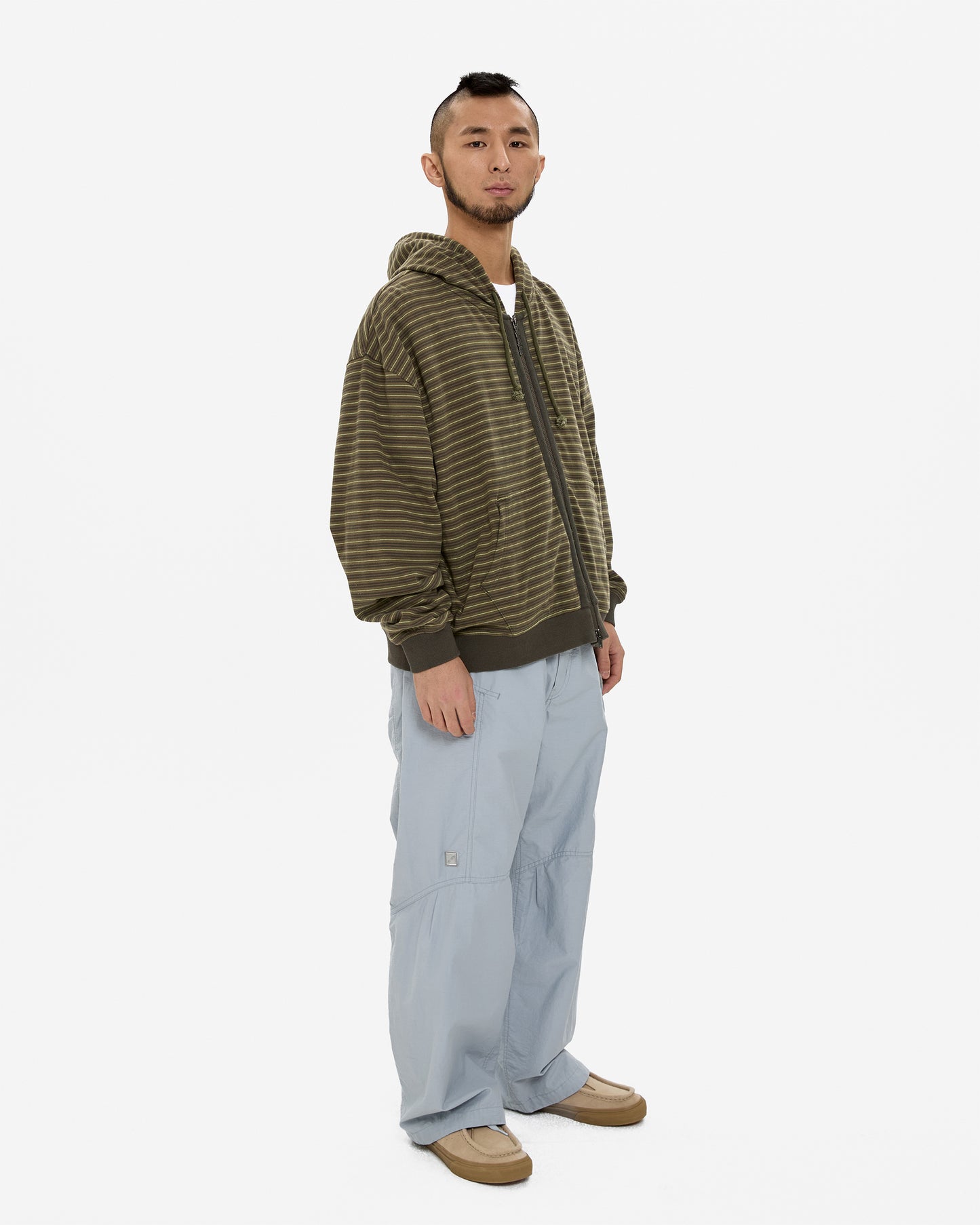 Y.E.S Stripe Single Zip-up Hoodie