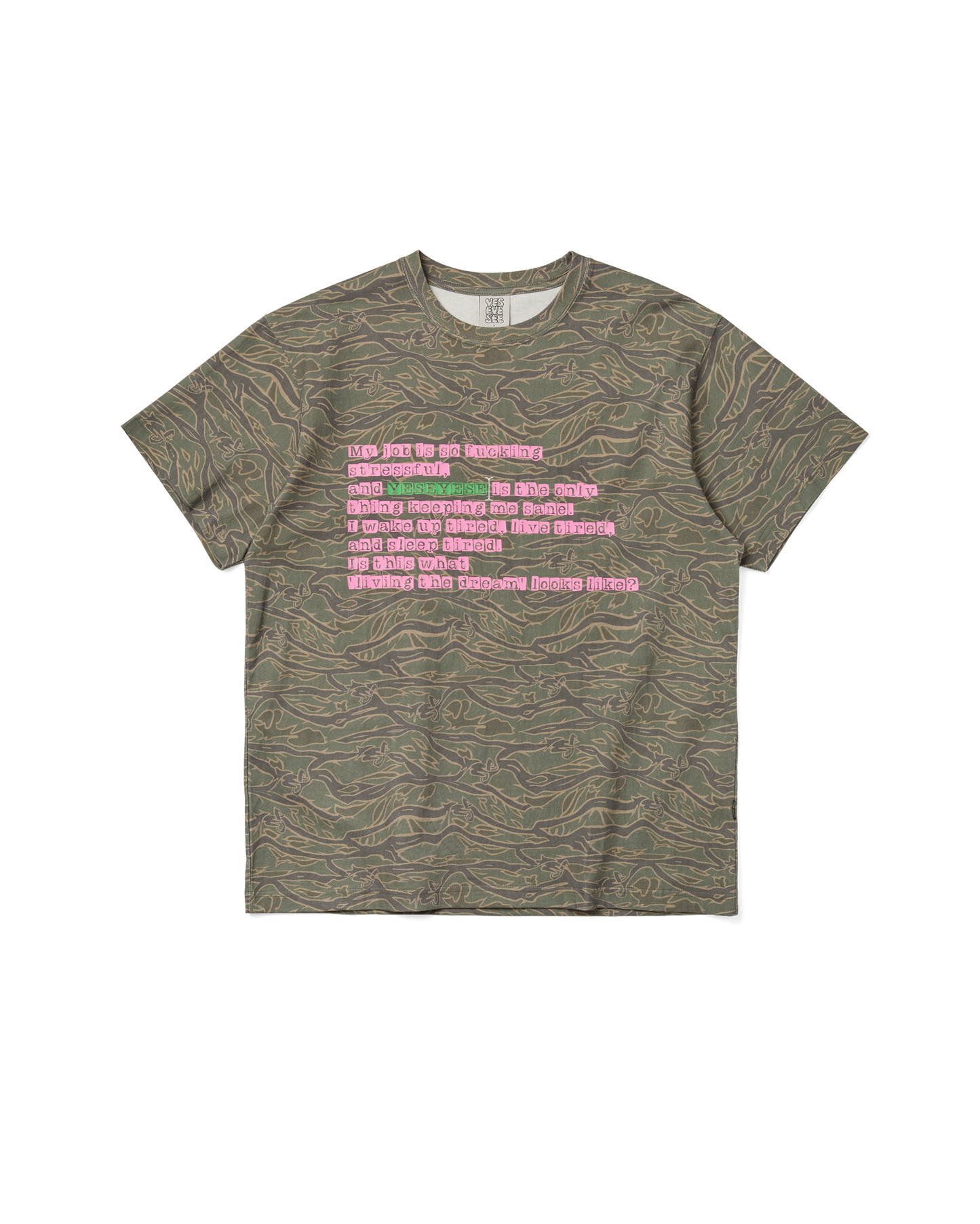 Y.E.S Wording Camo Tee