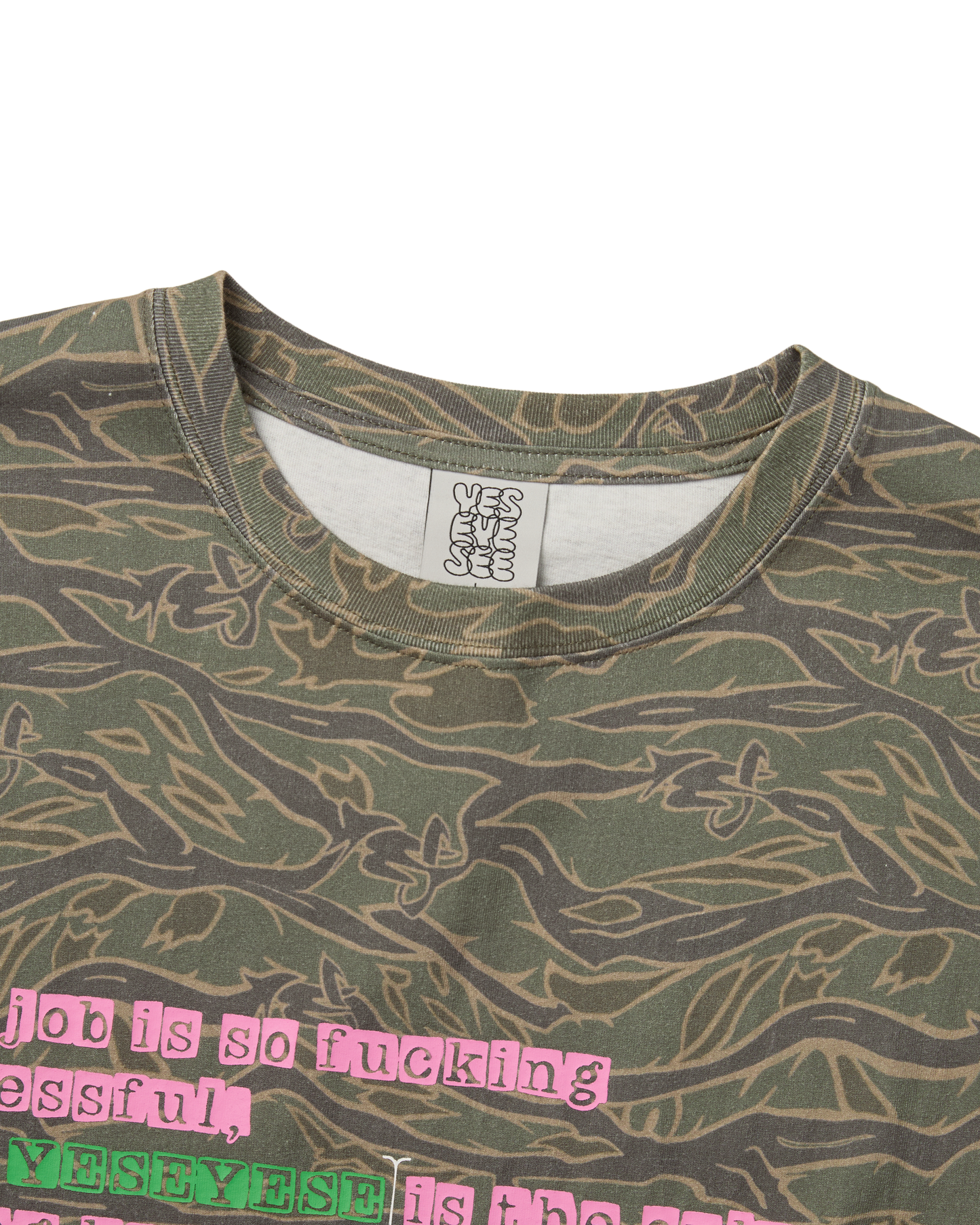 Y.E.S Wording Camo Tee