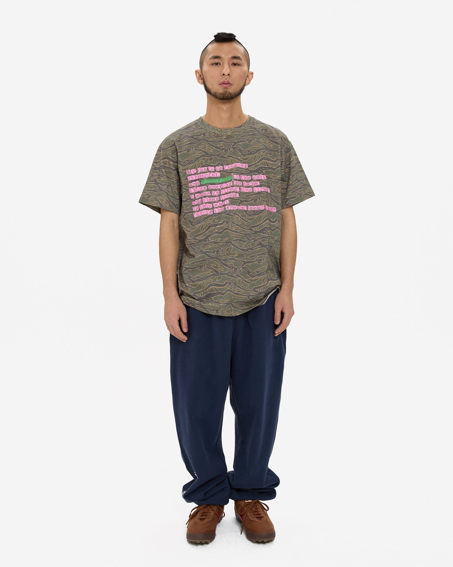 Y.E.S Wording Camo Tee