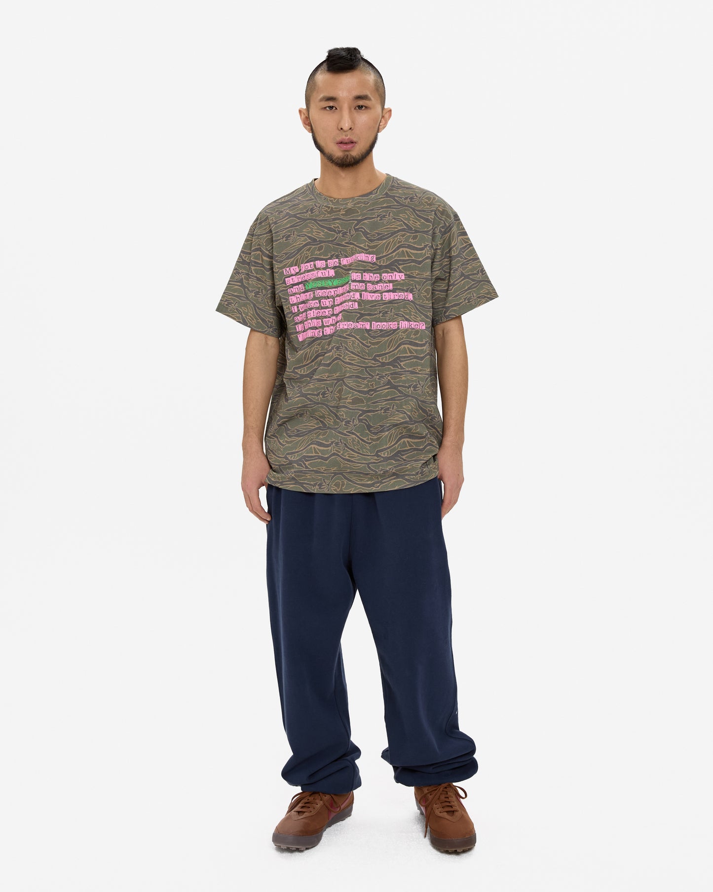 Y.E.S Wording Camo Tee