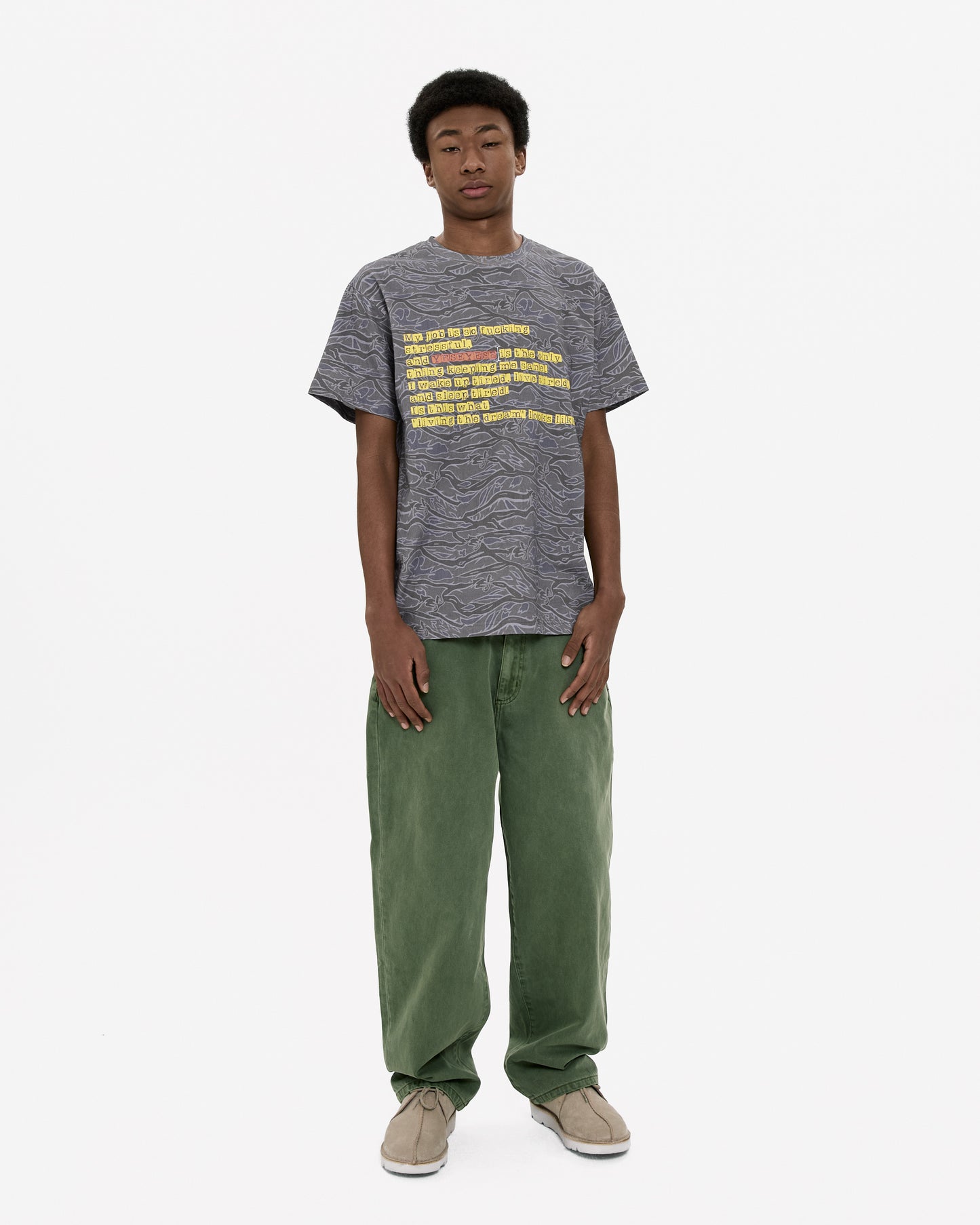 Y.E.S Wording Camo Tee