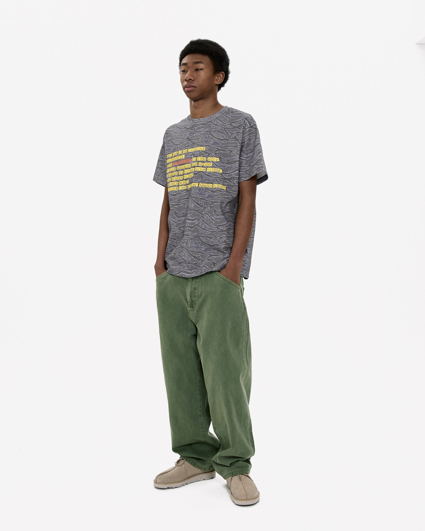 Y.E.S Wording Camo Tee