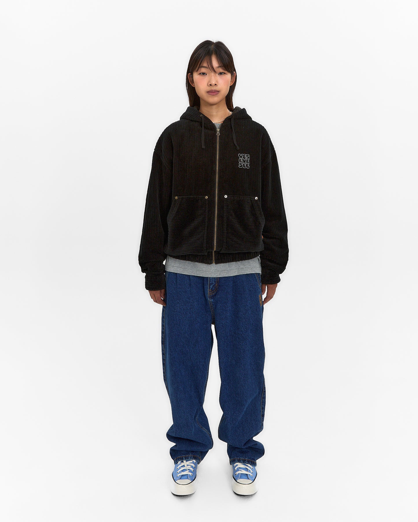 Corduroy Hooded Zip Jacket