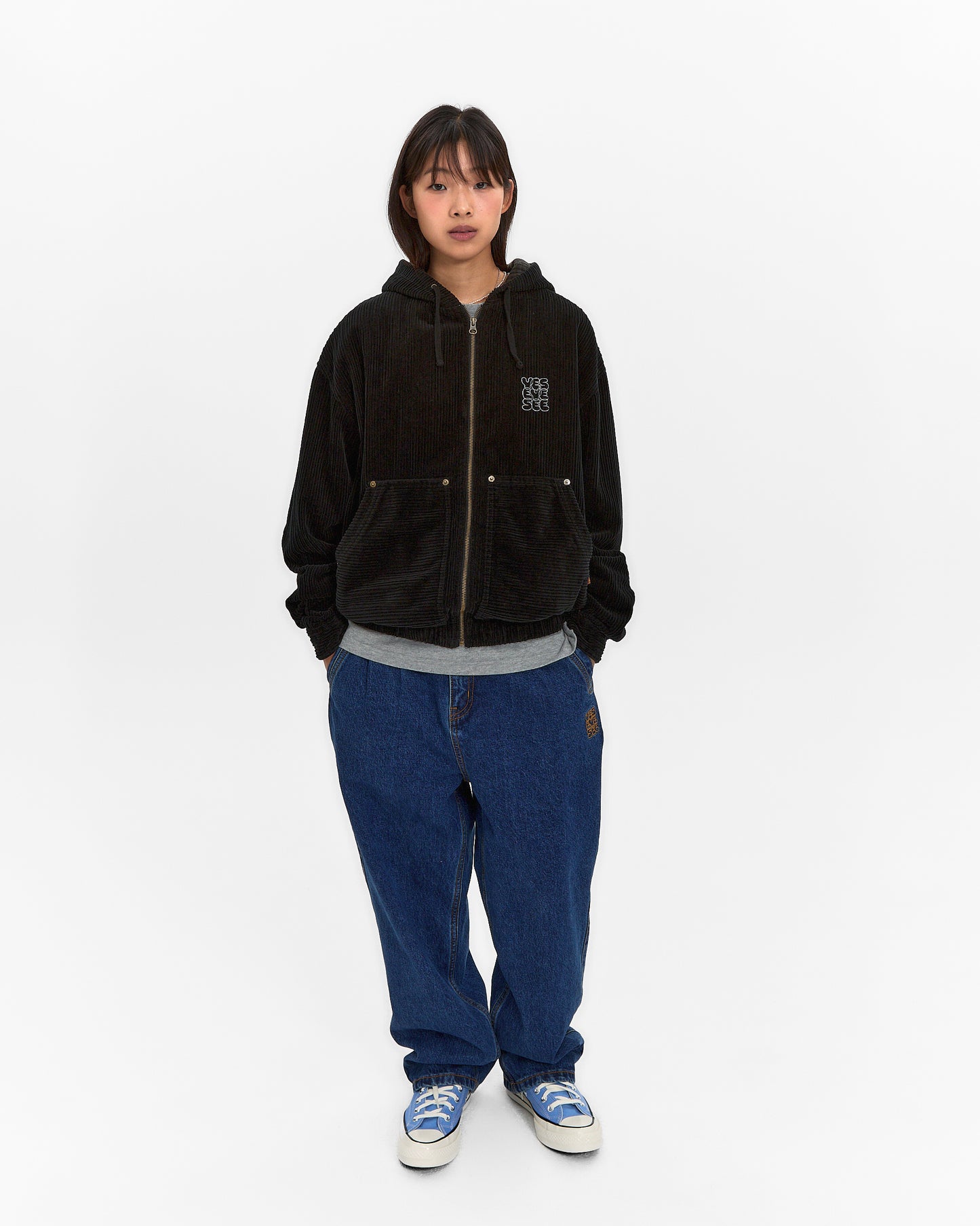 Corduroy Hooded Zip Jacket