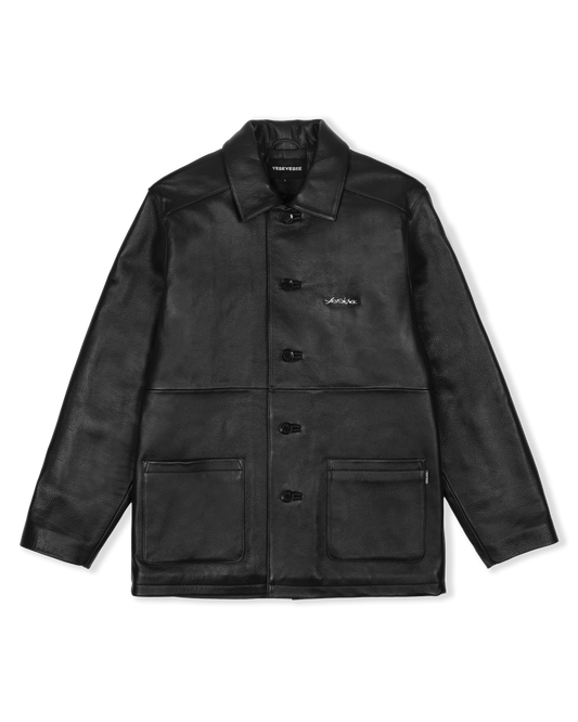 Glossy Leather Car Coat