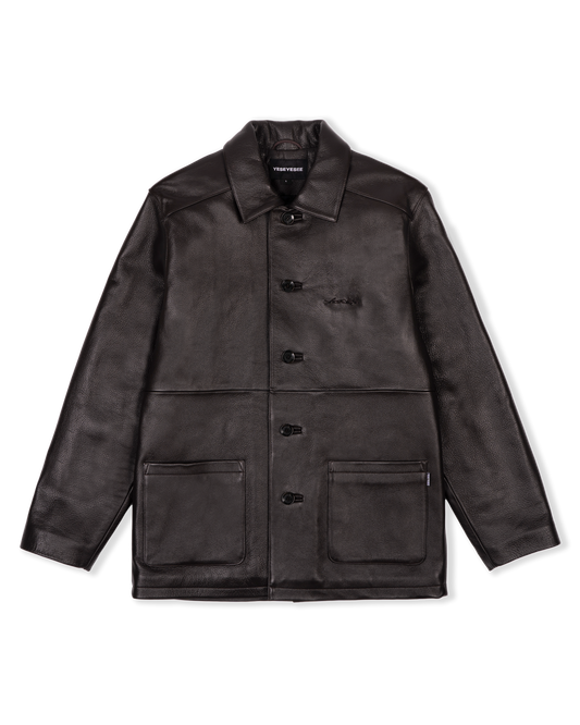 Glossy Leather Car Coat
