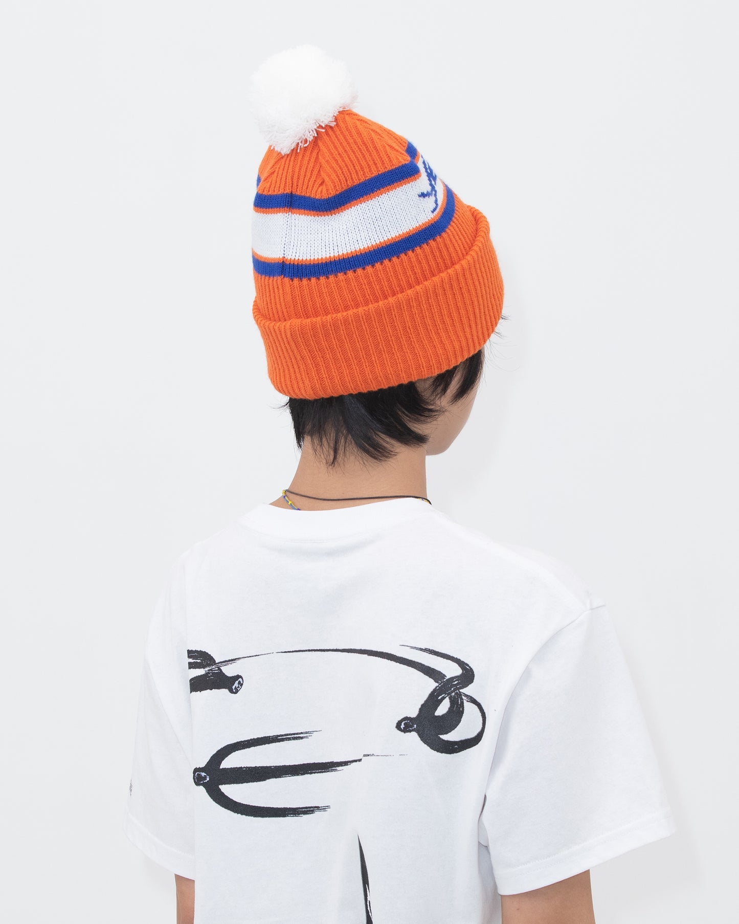 Y.E.S Jacquard Pompon Knit Beanie