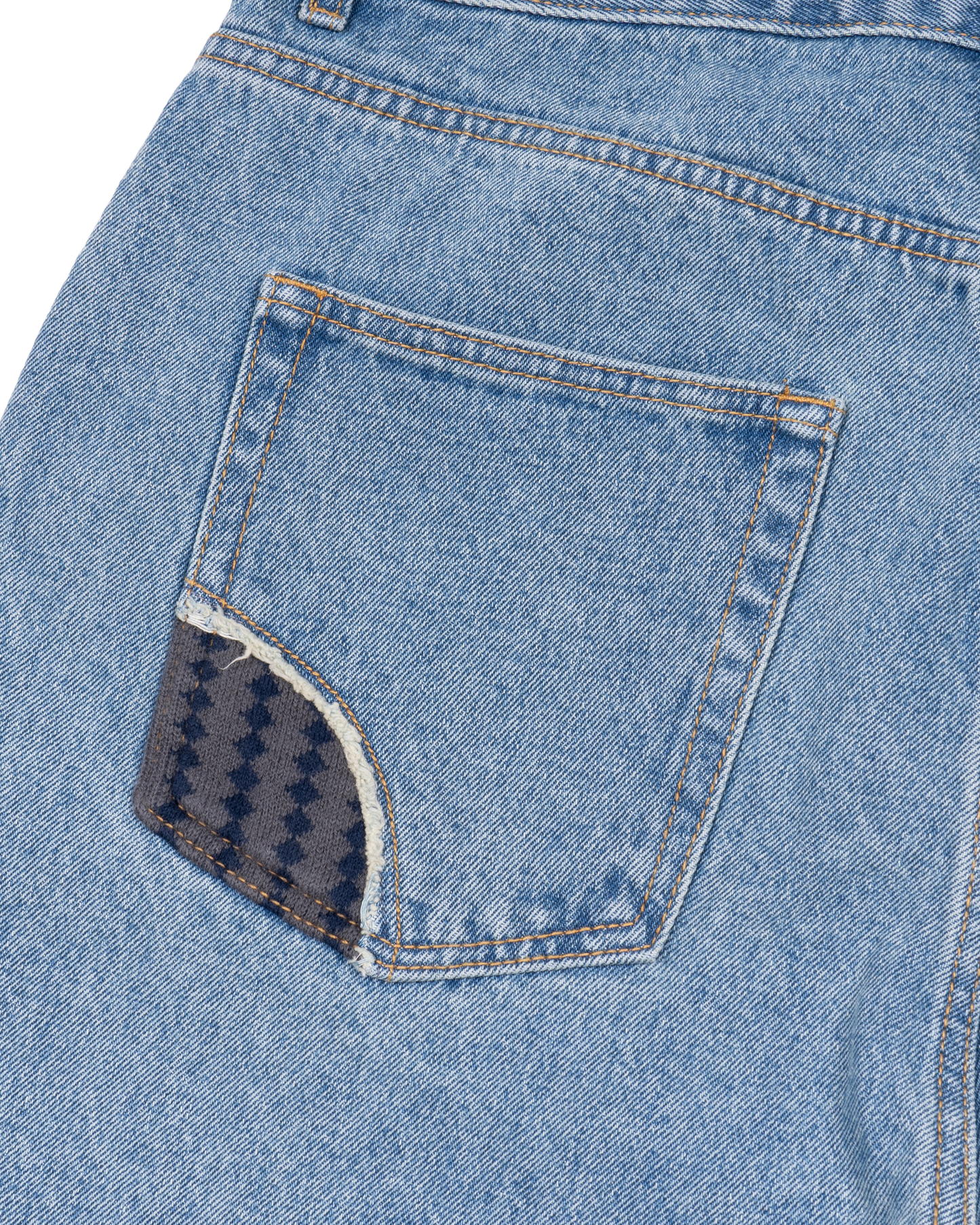 Knit Patched Jeans