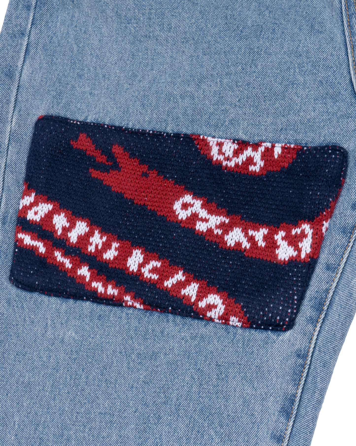 Knit Patched Jeans